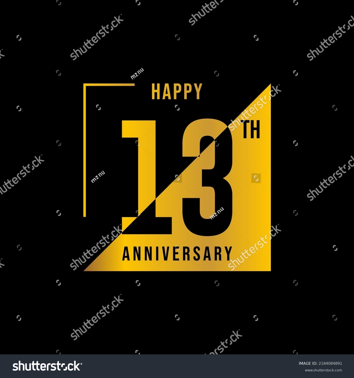 13 Year Anniversary Design Template Vector Stock Vector Royalty Free 2184084891 Shutterstock 