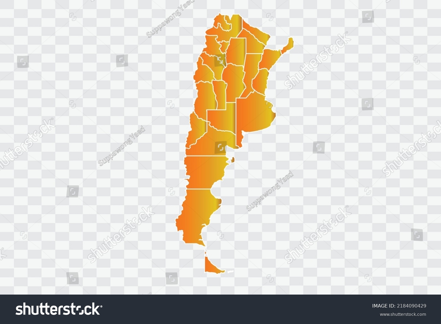 Argentina Map Gold Dust Color On Stock Vector (royalty Free) 2184090429 