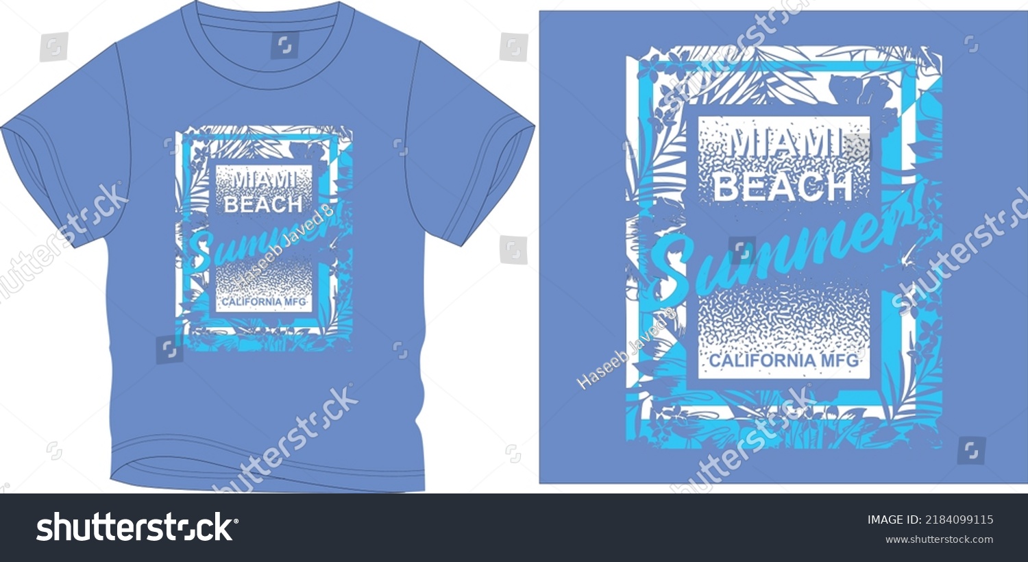 Miami Beach Summer T Shirt Graphic Stock Vector Royalty Free 2184099115 Shutterstock