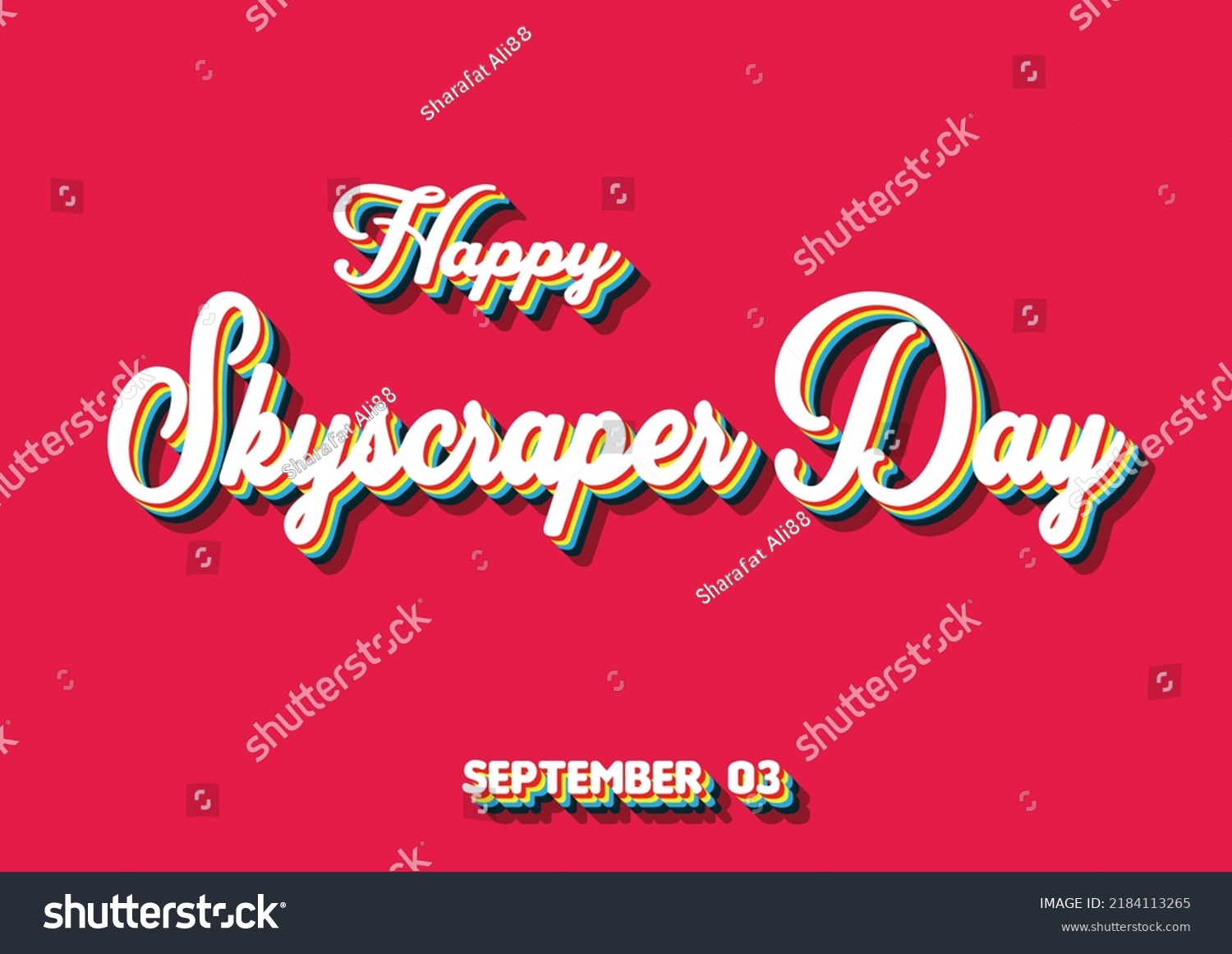 Happy Skyscraper Day September 03 Calendar Stock Vector (royalty Free 