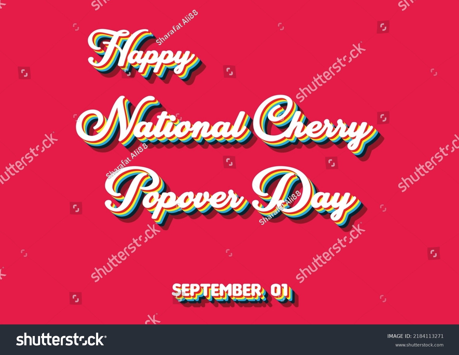 Happy National Cherry Popover Day September Stock Vector (Royalty Free ...