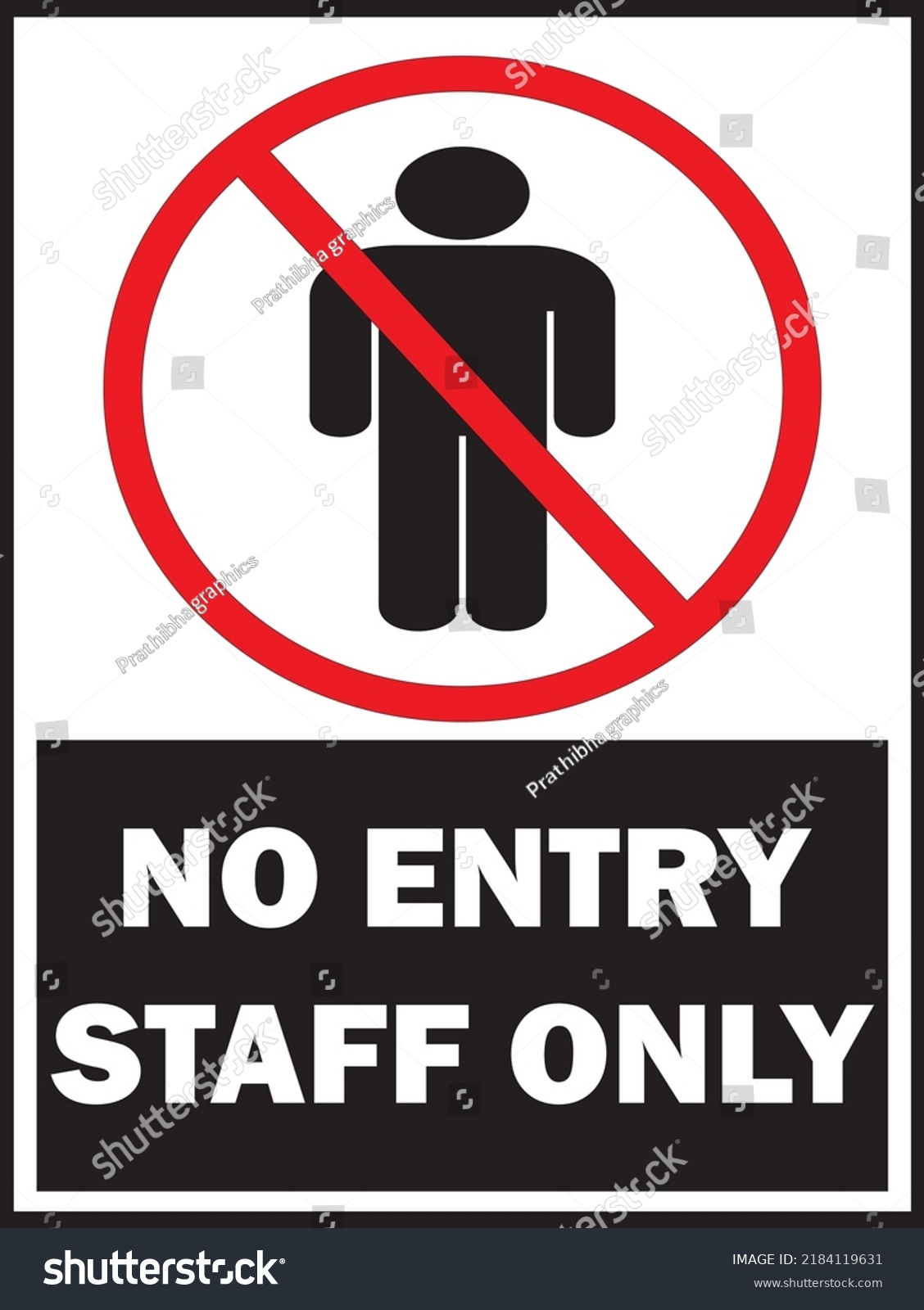 No Entry Staff Only Sign Board Stock Vector (Royalty Free) 2184119631 ...