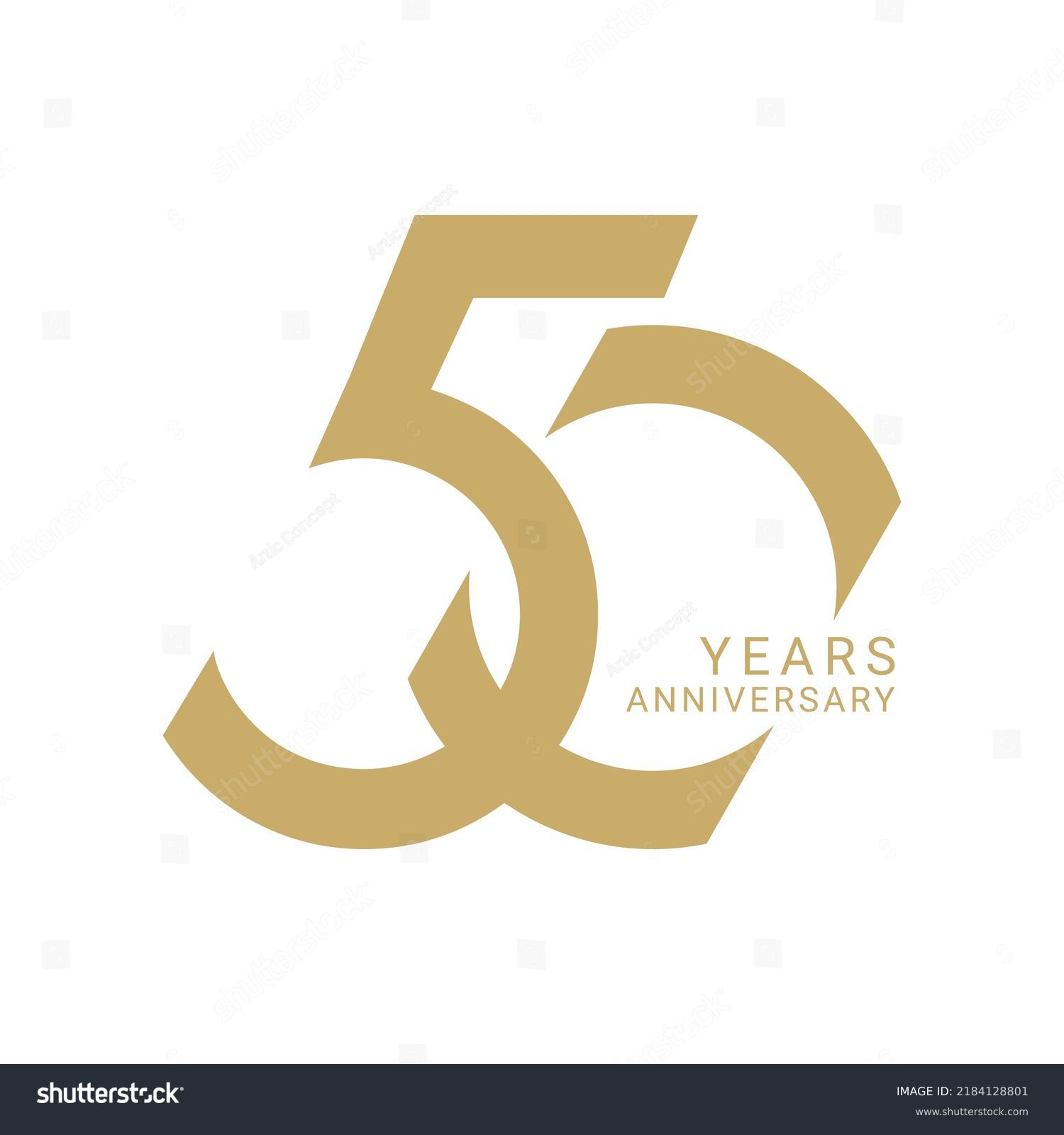 50 Year Anniversary Logo Golden Color Stock Vector (Royalty Free ...