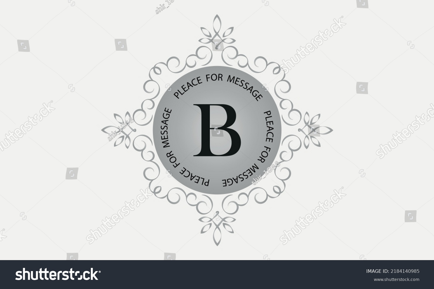 Monogram Letter B Elegant Frame Place Stock Vector (Royalty Free ...