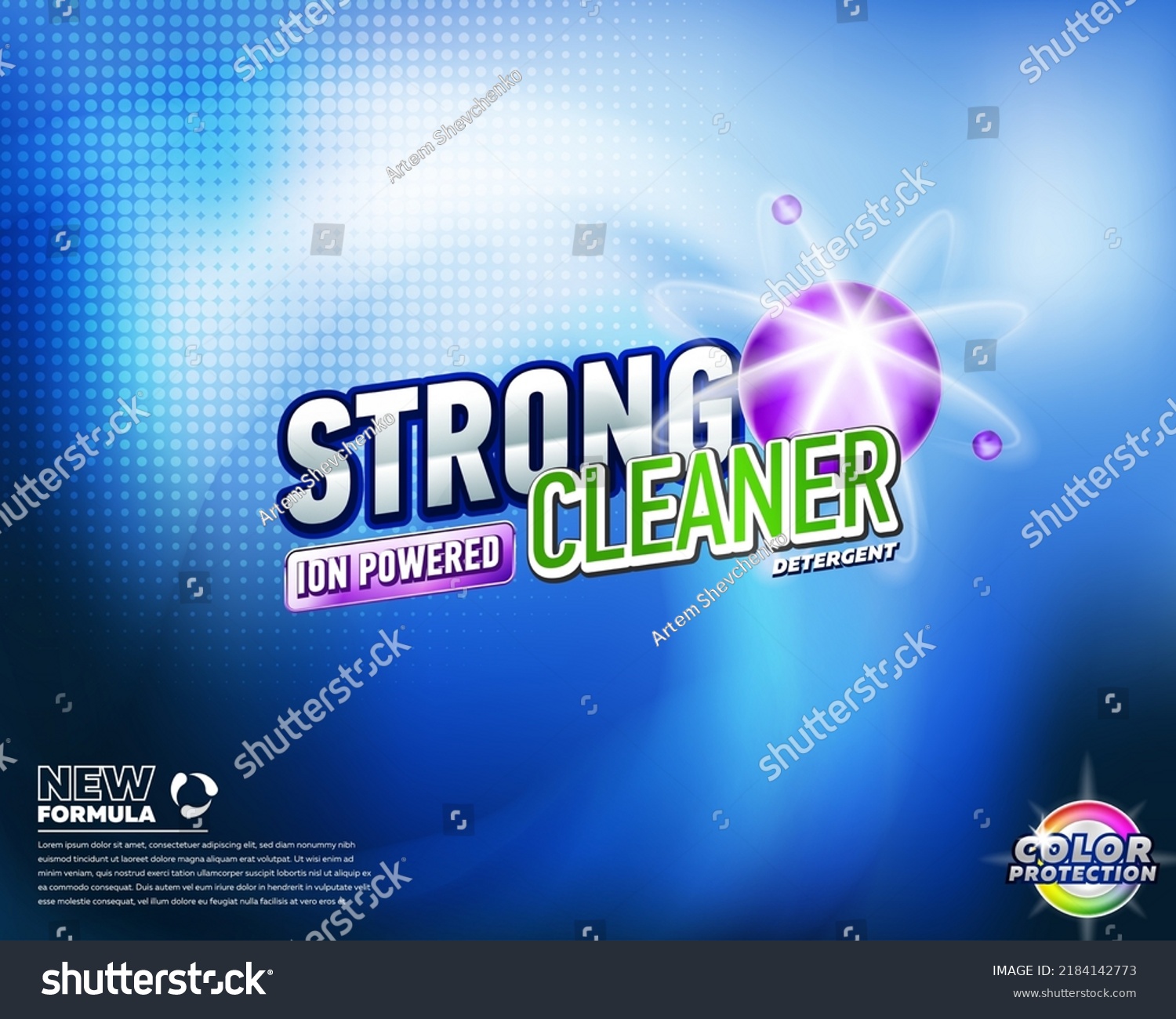 Strong Cleaner Detergent Product Packaging Label Stock Vector (Royalty ...