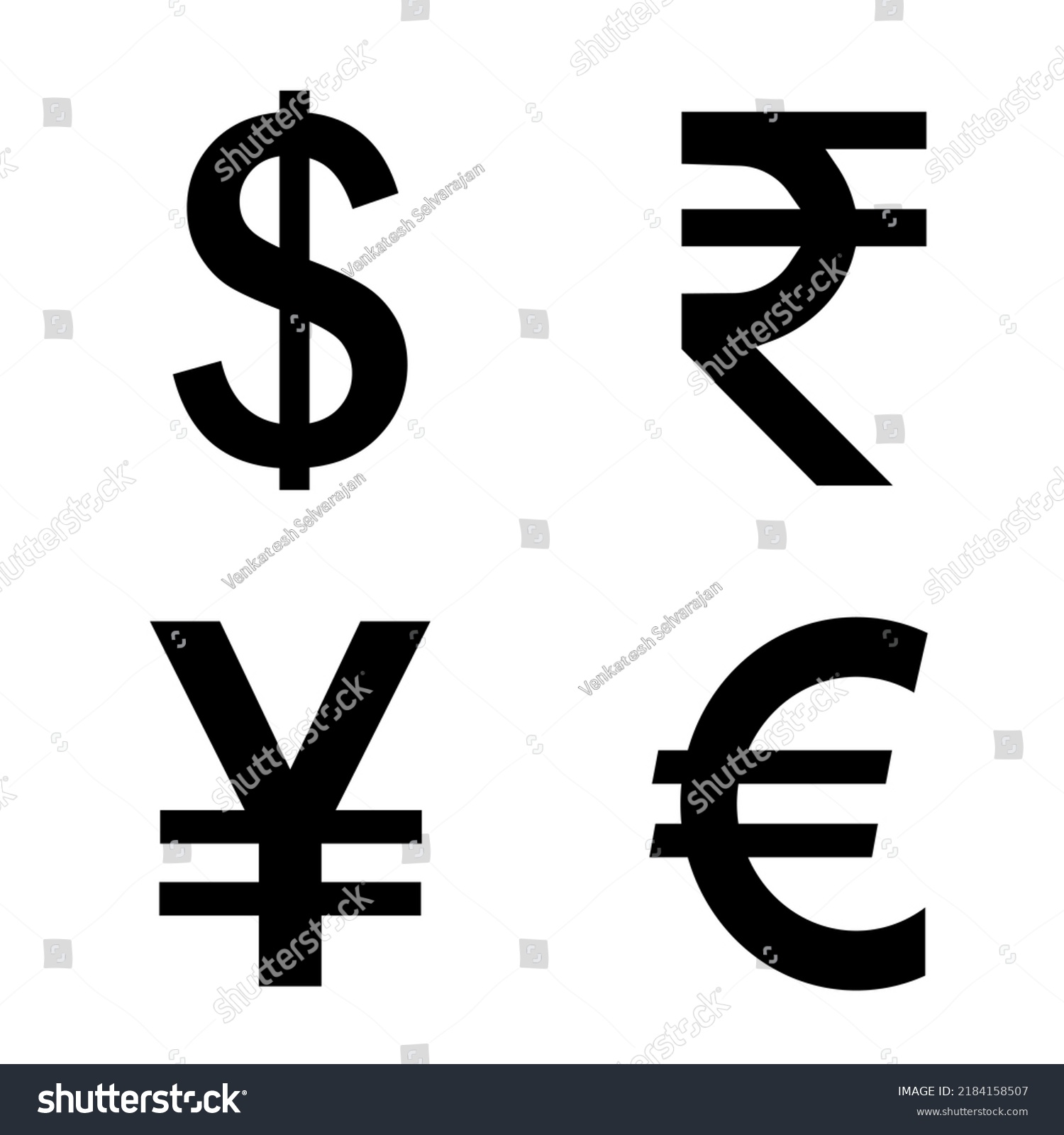 Currency Symbols Isolated On White Background Stock Vector (Royalty ...