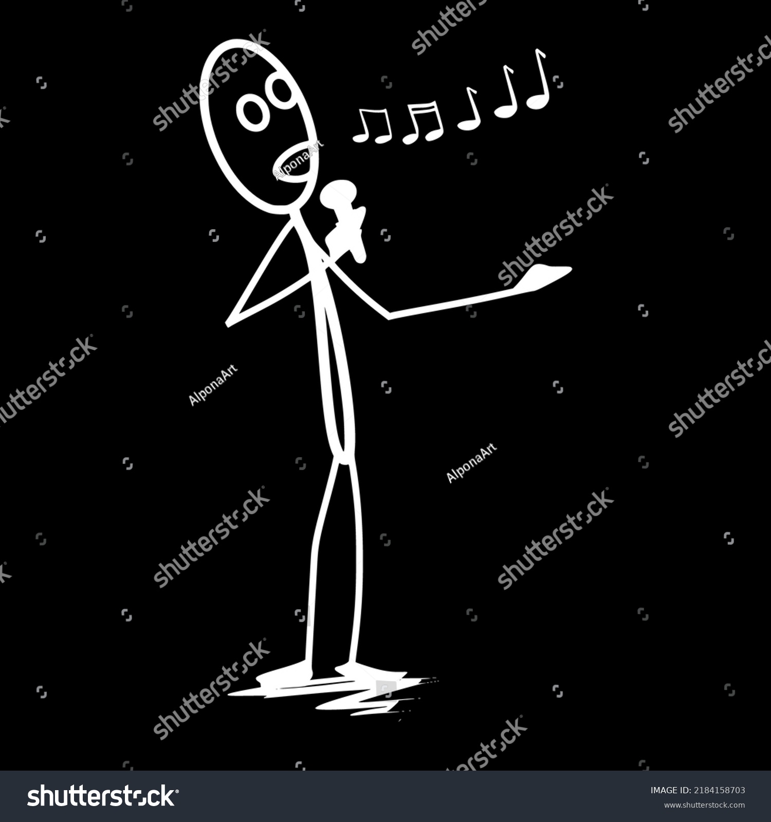 Sing Stickman Melody Music Matchstick Stick Stock Vector (royalty Free 