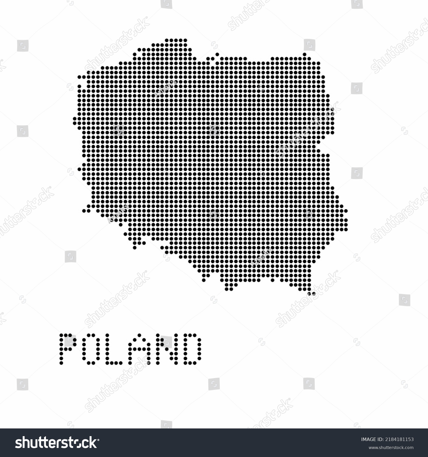 Poland Map Grunge Texture Dot Style Stock Vector (Royalty Free ...