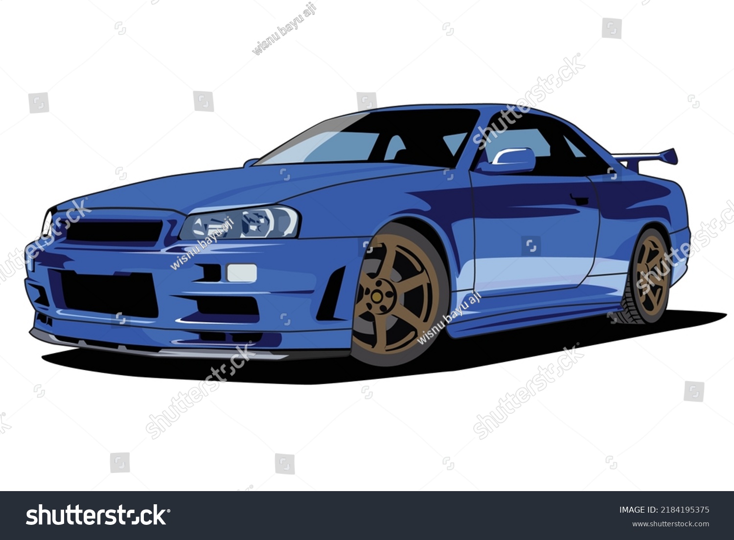 Blue Race Car Illustration Vector Design Stock Vector (Royalty Free ...