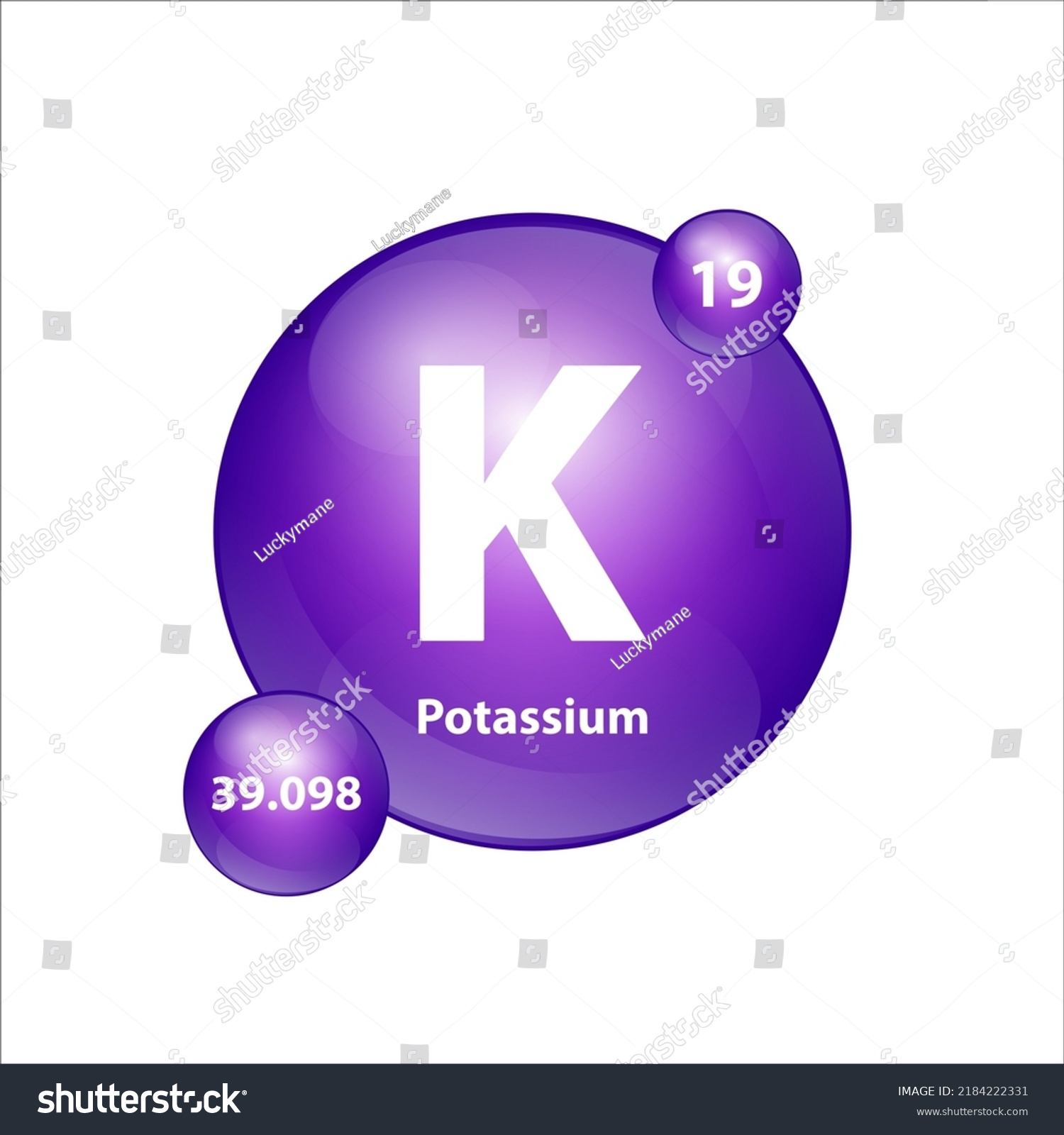 Potassium K Icon Structure Chemical Element Stock Vector (royalty Free 