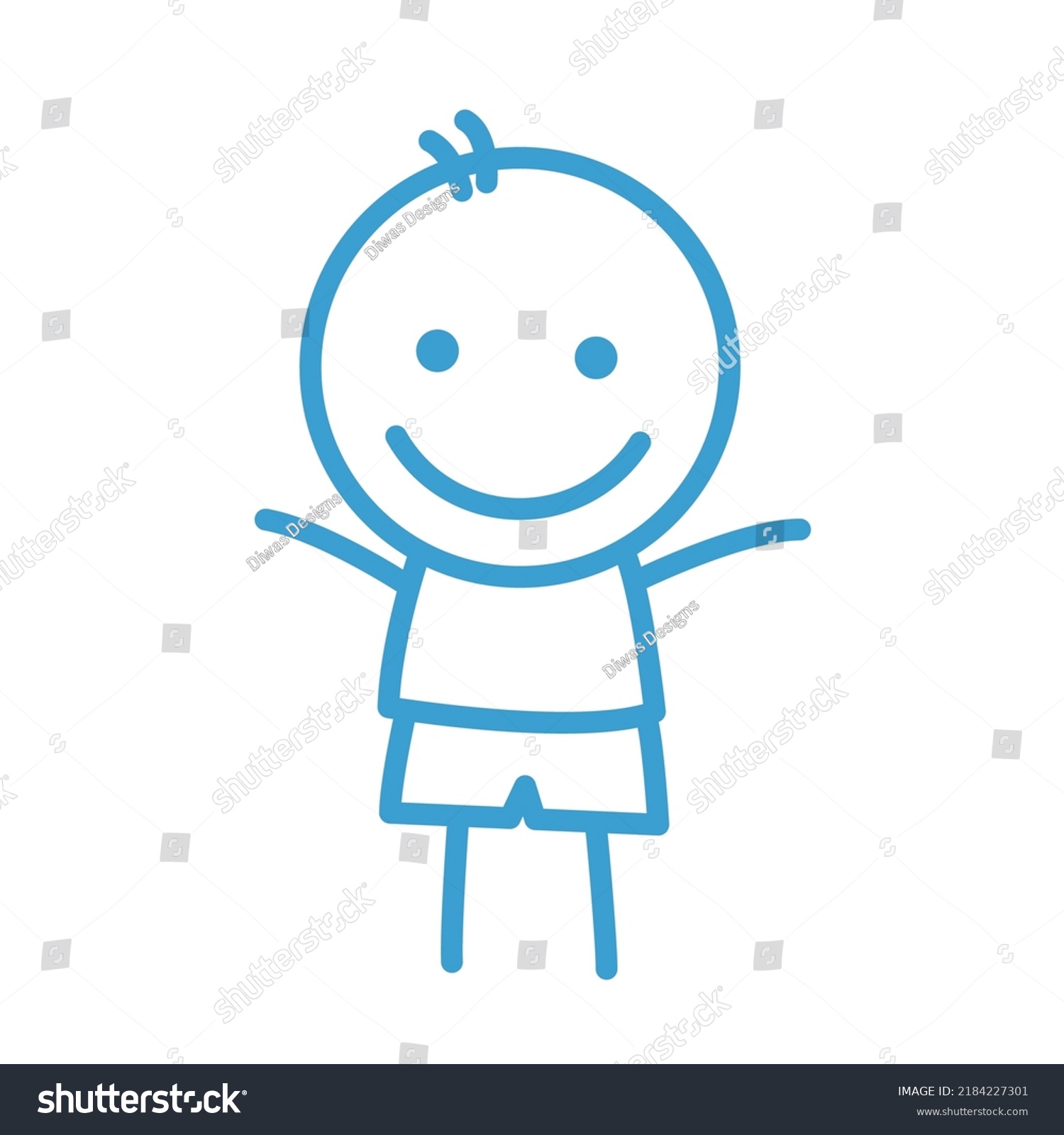 Little Boy Doodle Logo Icon Vector Stock Vector (Royalty Free ...