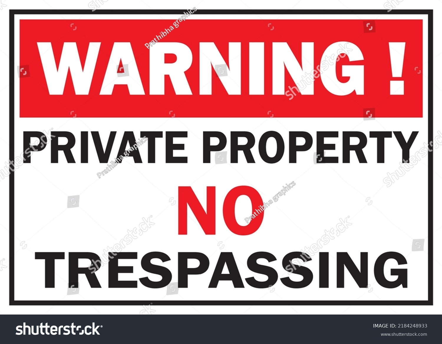 Private Property No Trespassing Warning Sign Stock Vector (Royalty Free ...