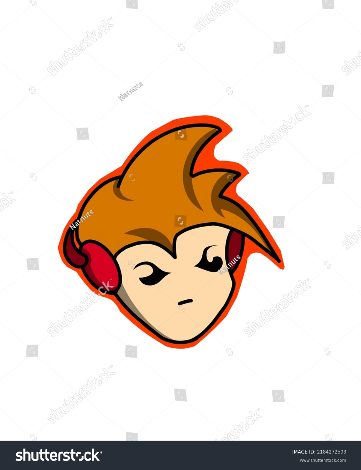 Gamer Head Vector Logo Fancy Illustration Stock Vector (Royalty Free ...