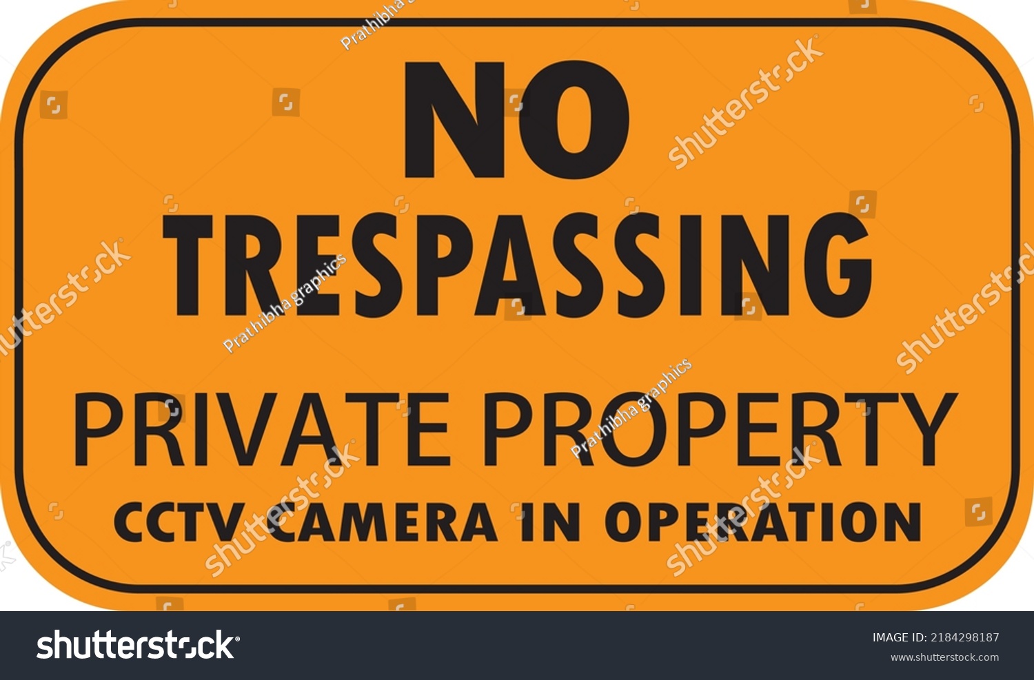 Private Property No Trespassing Cctv Camera Stock Vector (Royalty Free