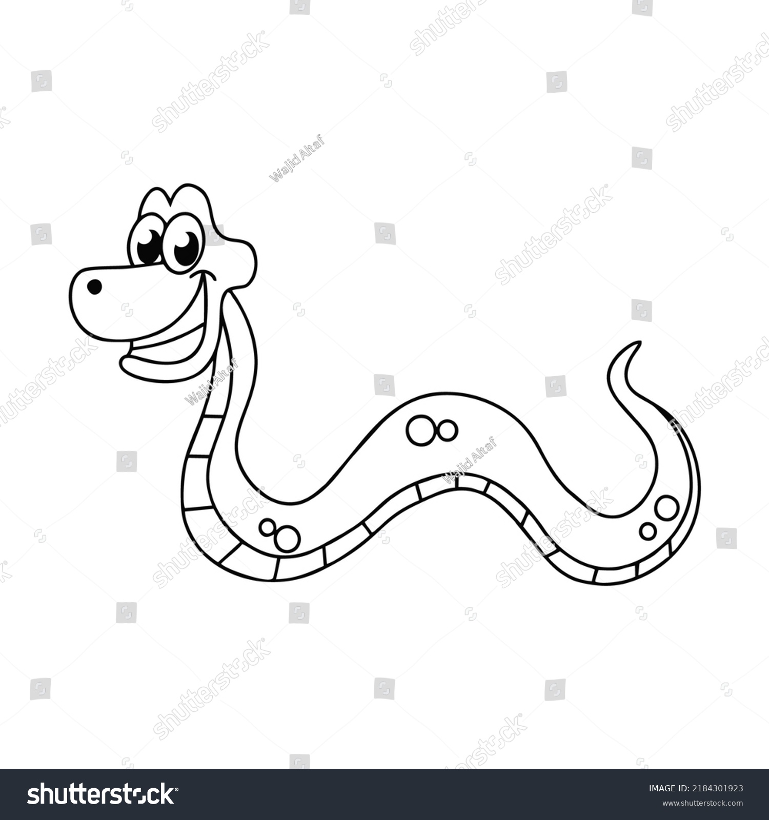 Snake Cartoon Coloring Page Children Stock Vector (Royalty Free ...