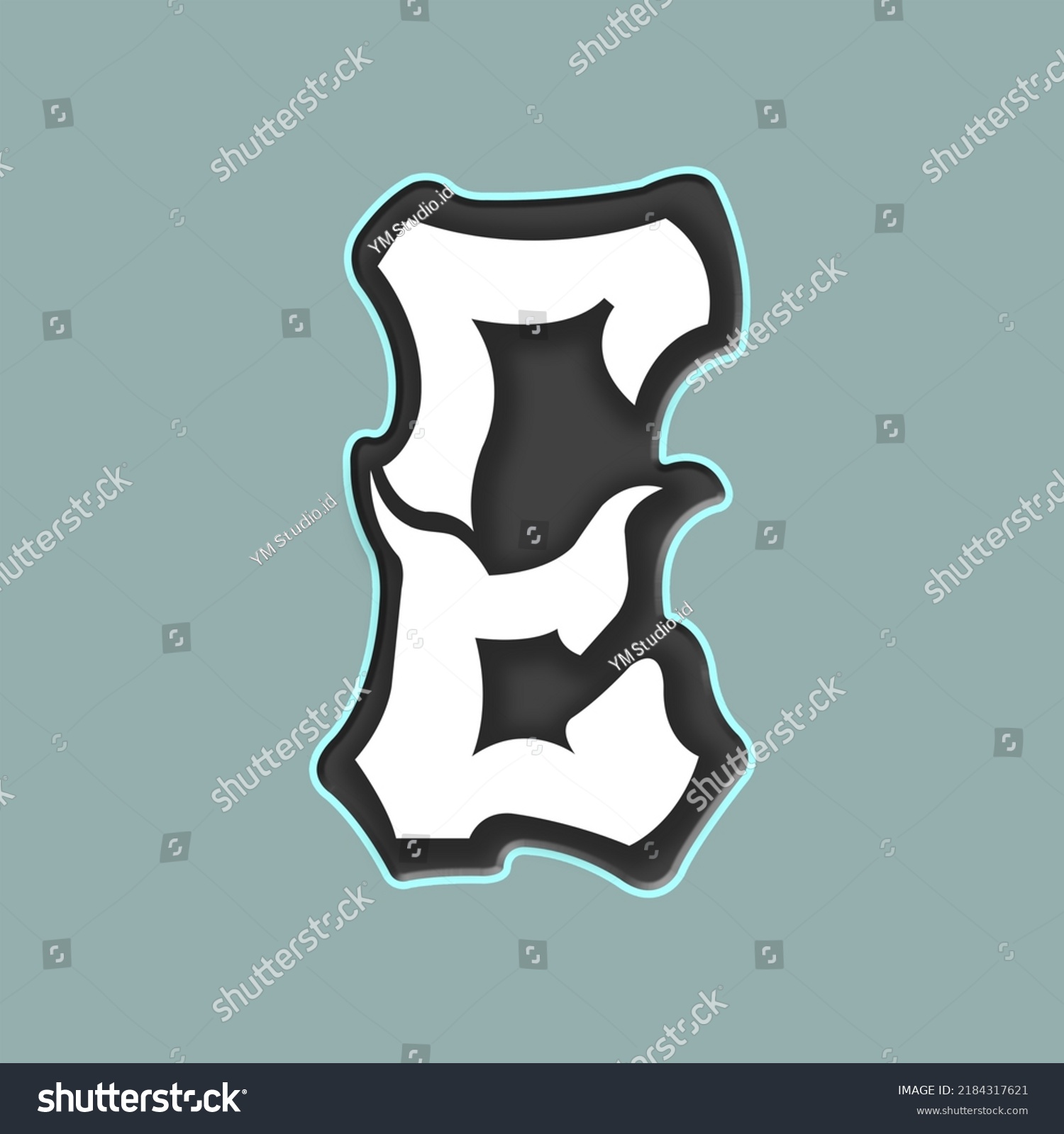 Letter E Alphabet Graffiti Black White Stock Vector (Royalty Free ...