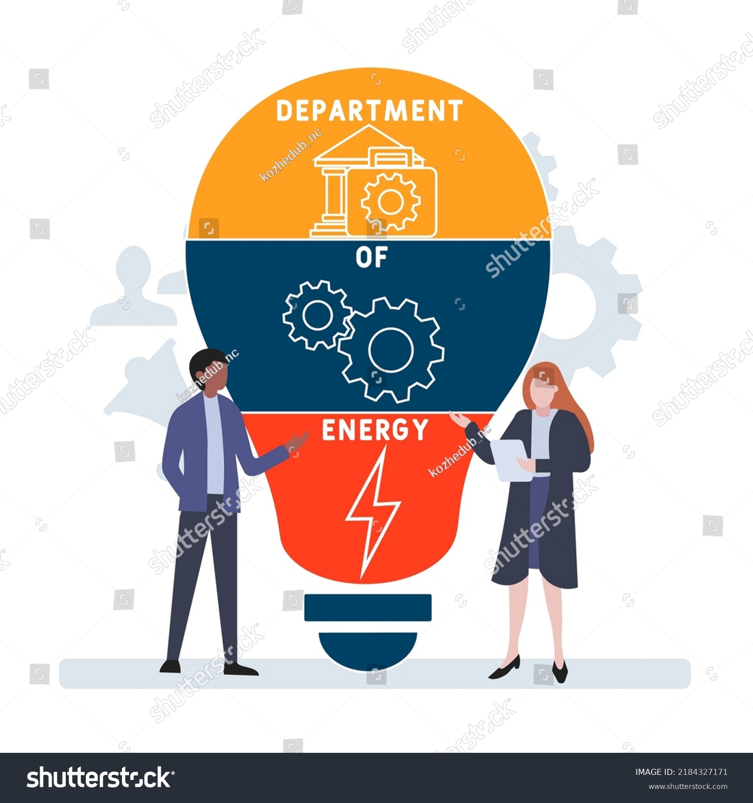 Doe Department Energy Acronym Business Concept Stock Vector (Royalty ...