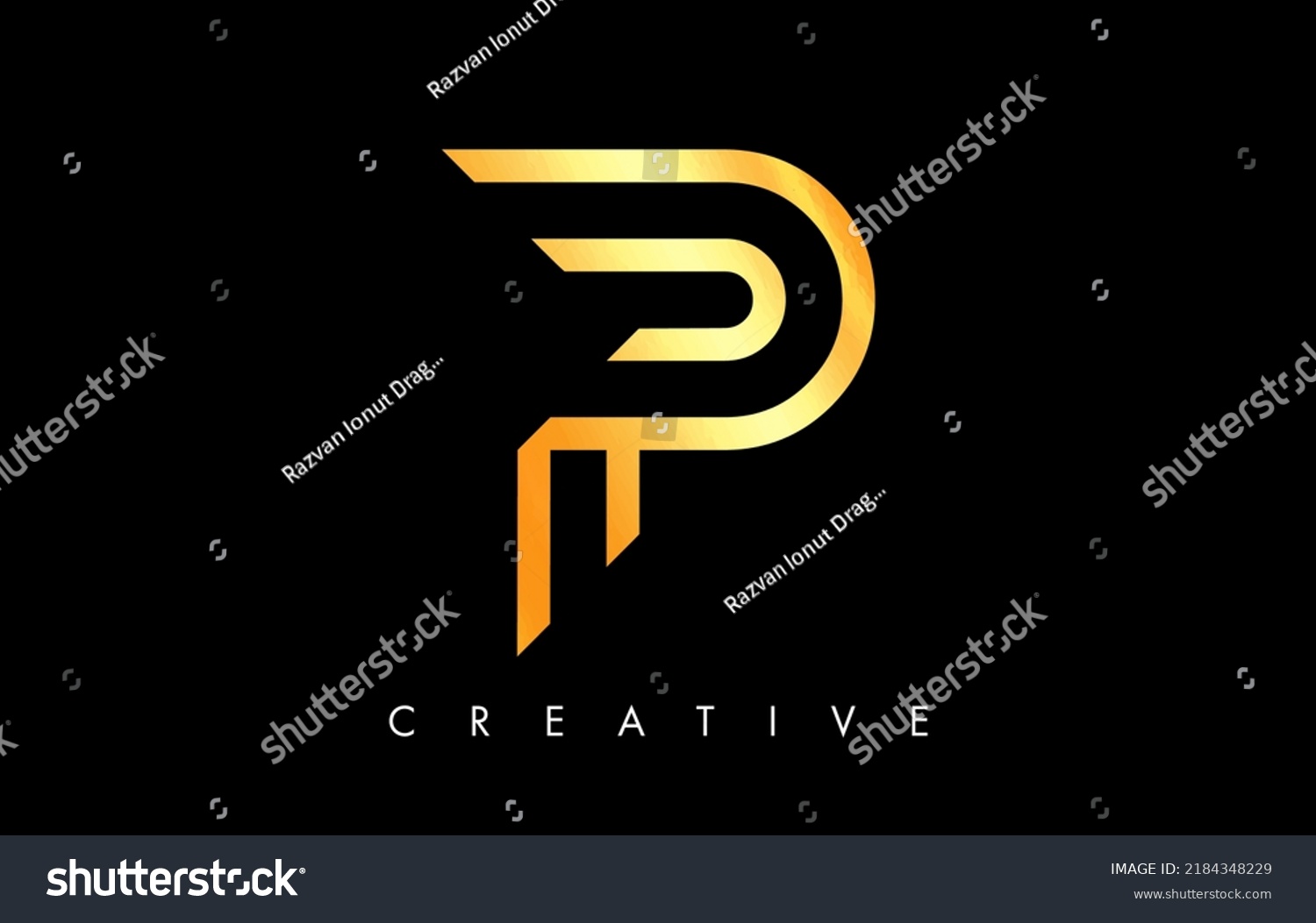 P Letter Logo Monogram Gold Golden Stock Vector (Royalty Free ...