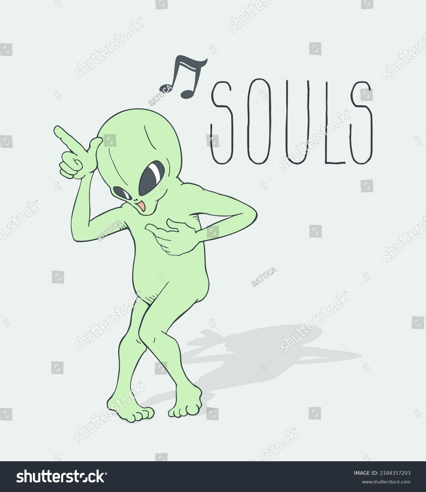 Design Dancing Alien Vector Stock Vector (Royalty Free) 2184357203