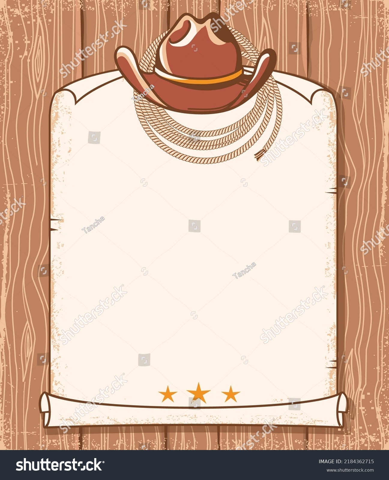 Cowboy Country Paper Background Text Vector Stock Vector (Royalty Free ...