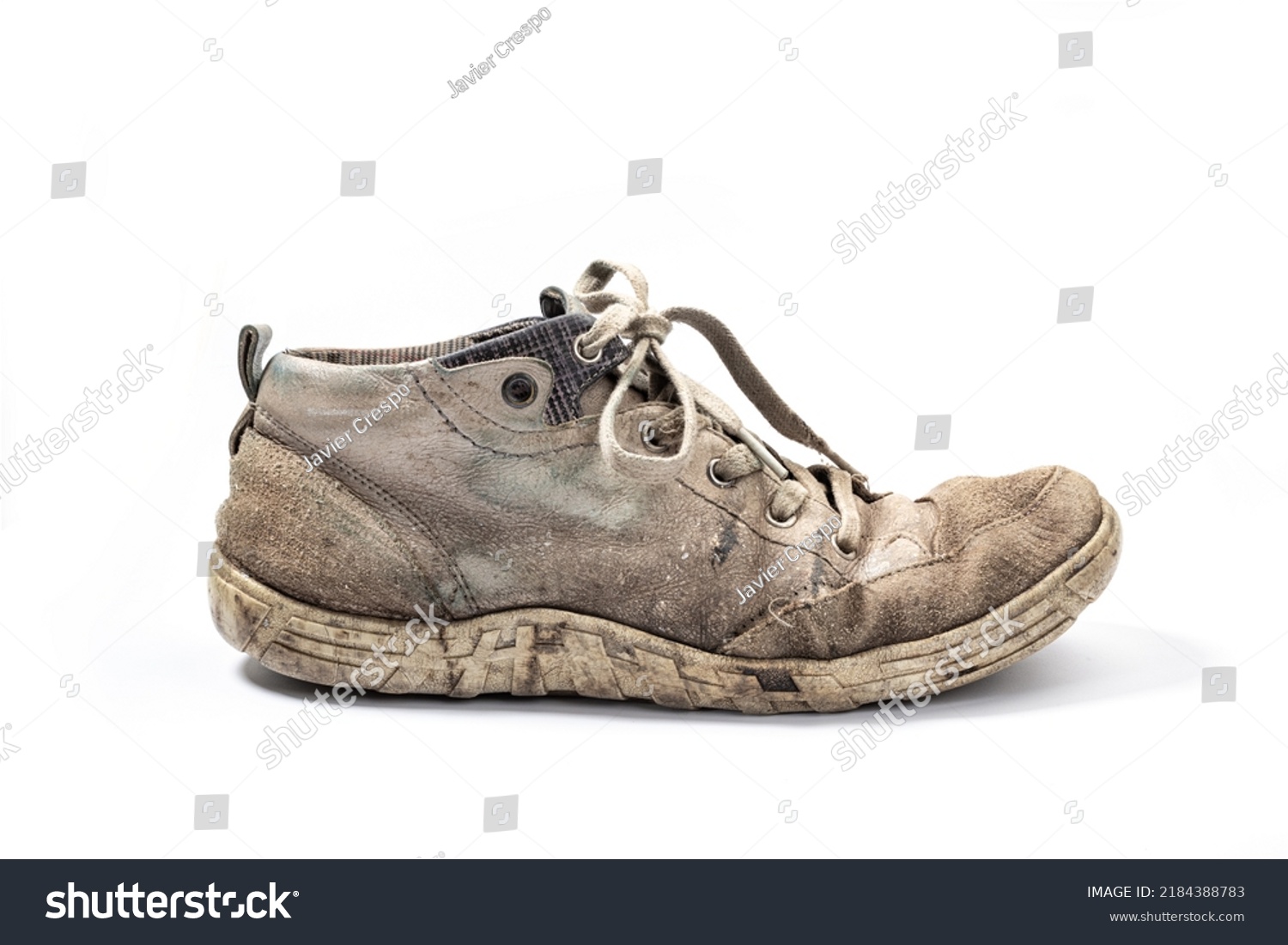 Very Old Shoes On White Background Stock Photo 2184388783 | Shutterstock