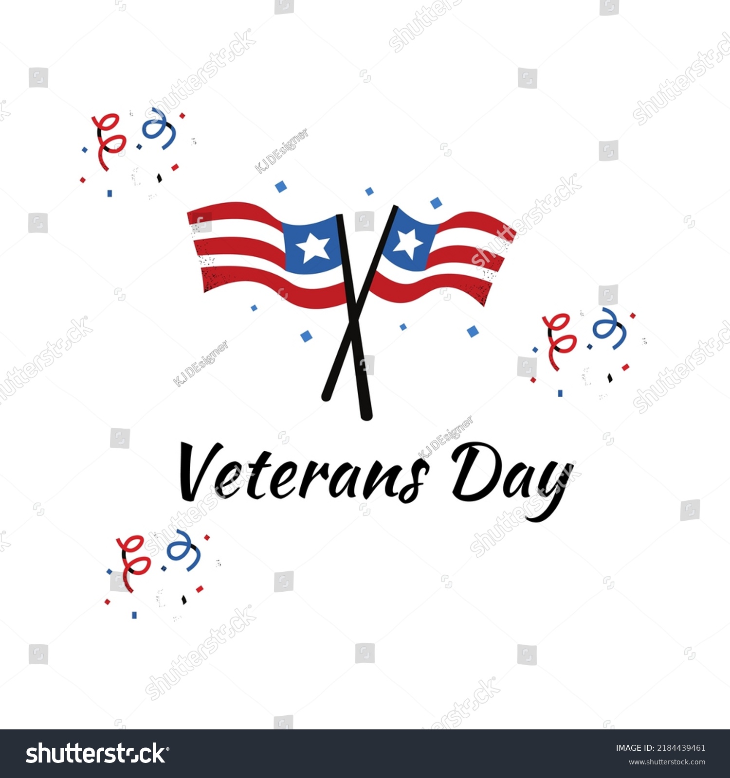 Veterens Day American Flag Stock Vector (Royalty Free) 2184439461