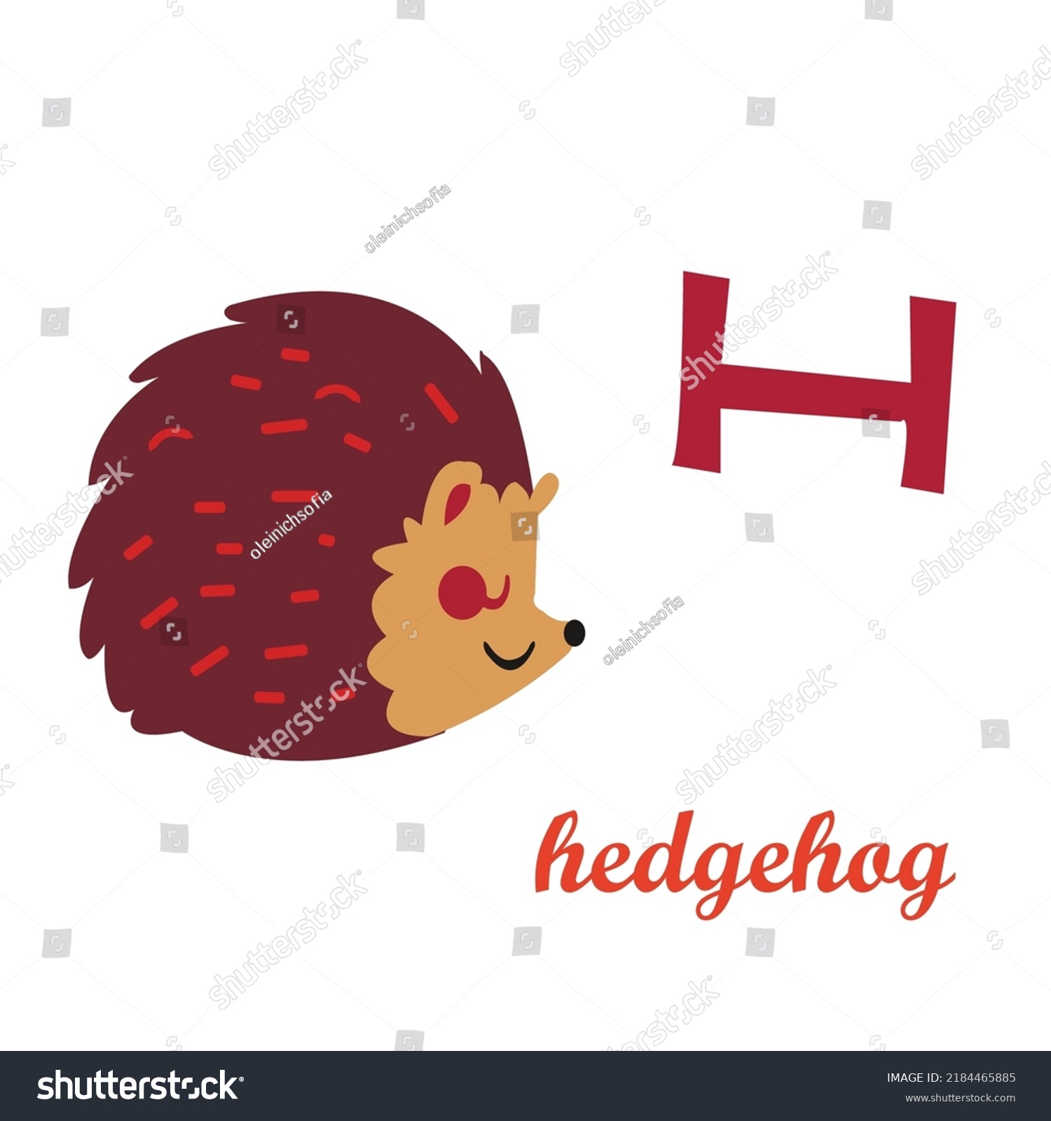 Alphabet Letter H H Hedgehog Coloring Stock Vector (Royalty Free ...