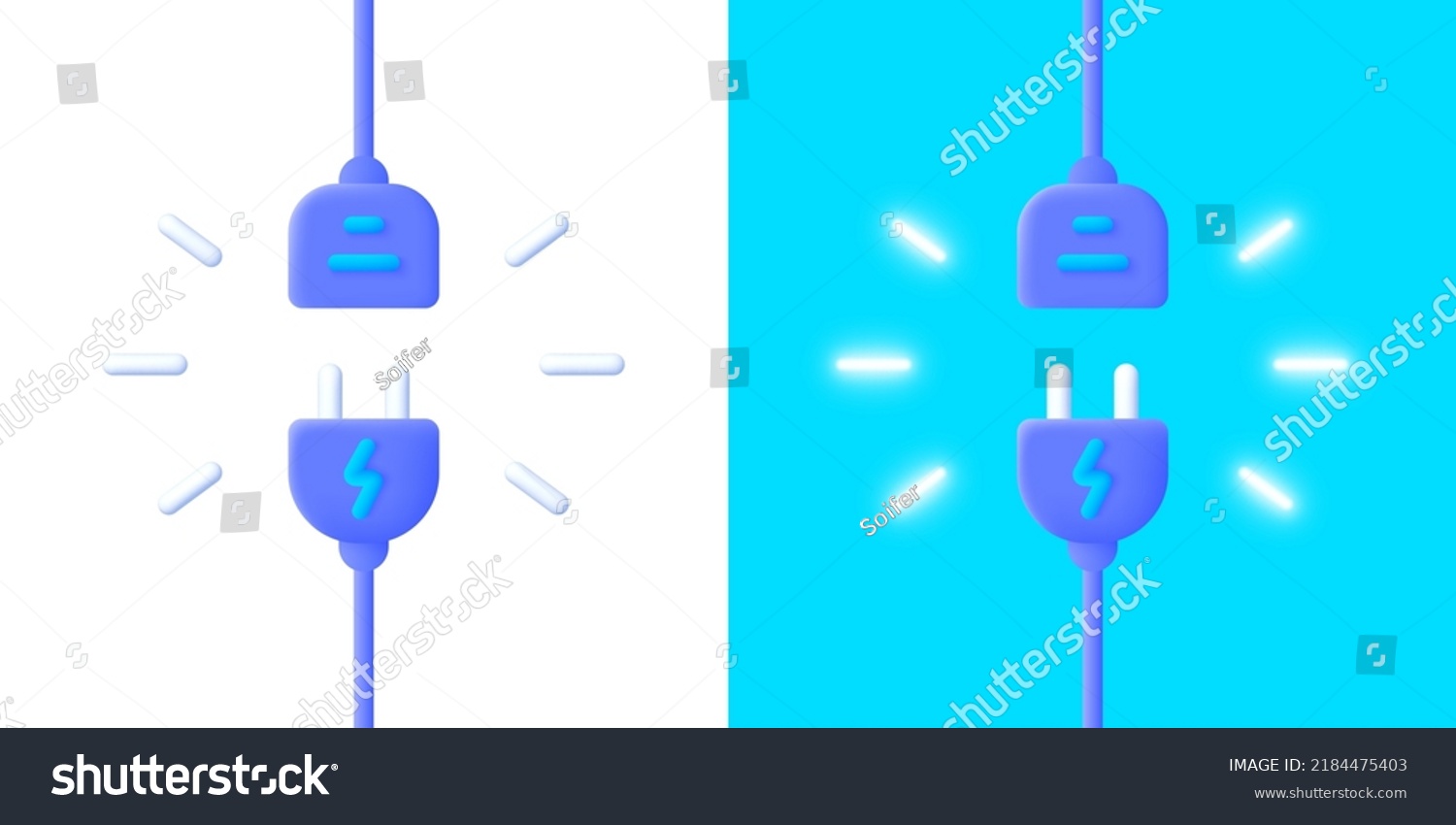 Connect Disconnect Neon 3d Great Design Stock Vector (Royalty Free ...