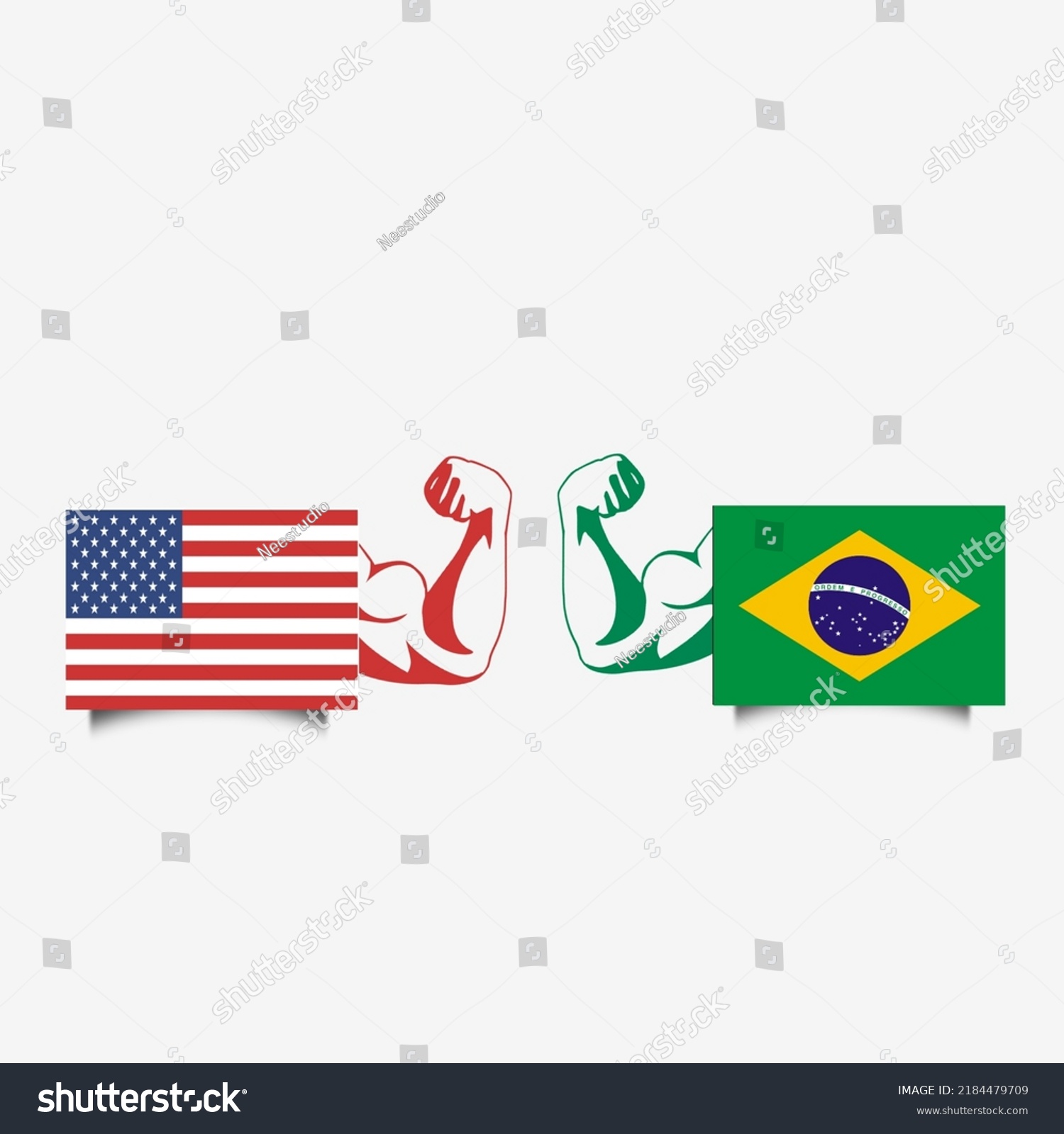 Usa Vs Brazil Flag Hero Us Stock Illustration 2184479709 Shutterstock