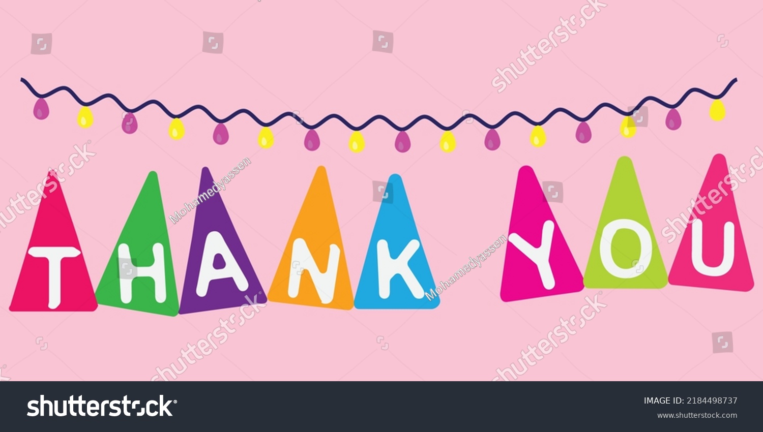 Thank You Lettering Template Made Pyramidal Stock Vector (Royalty Free ...