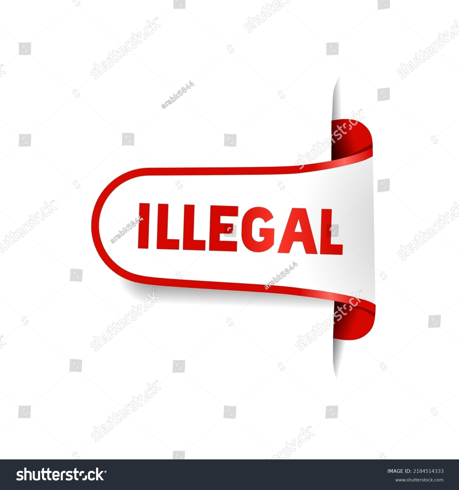 Illegal Banner Design Flat Style Vector Stock Vector (Royalty Free ...