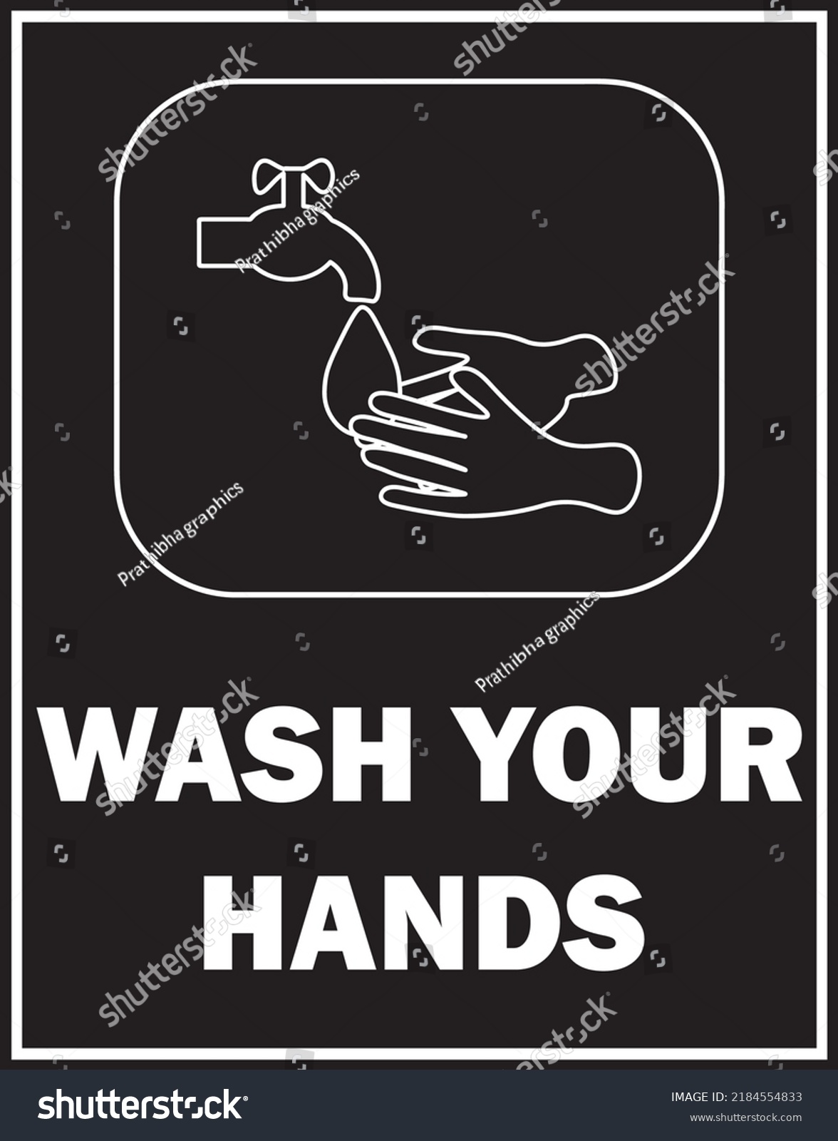 Wash Your Hands Sign Vector Stock Vector (Royalty Free) 2184554833 ...