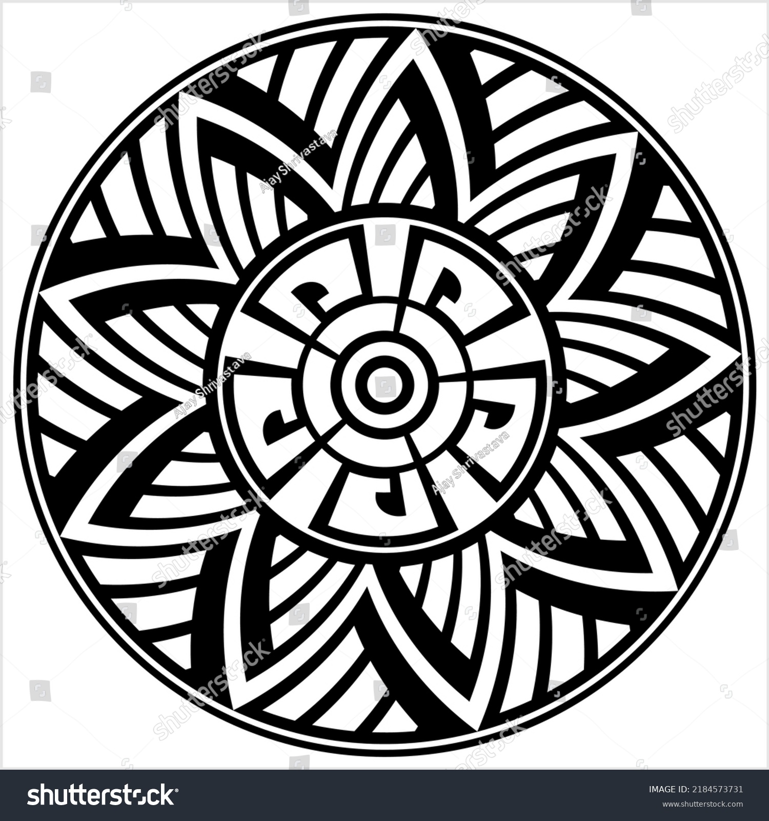 Polynesian Style Circular Shape Tattoo Maori Stock Vector (Royalty Free ...