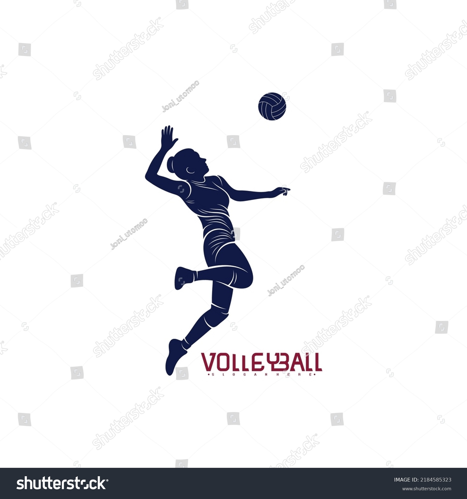 Volleyball Player Silhouette Vector Illustration Design Stock Vector ...