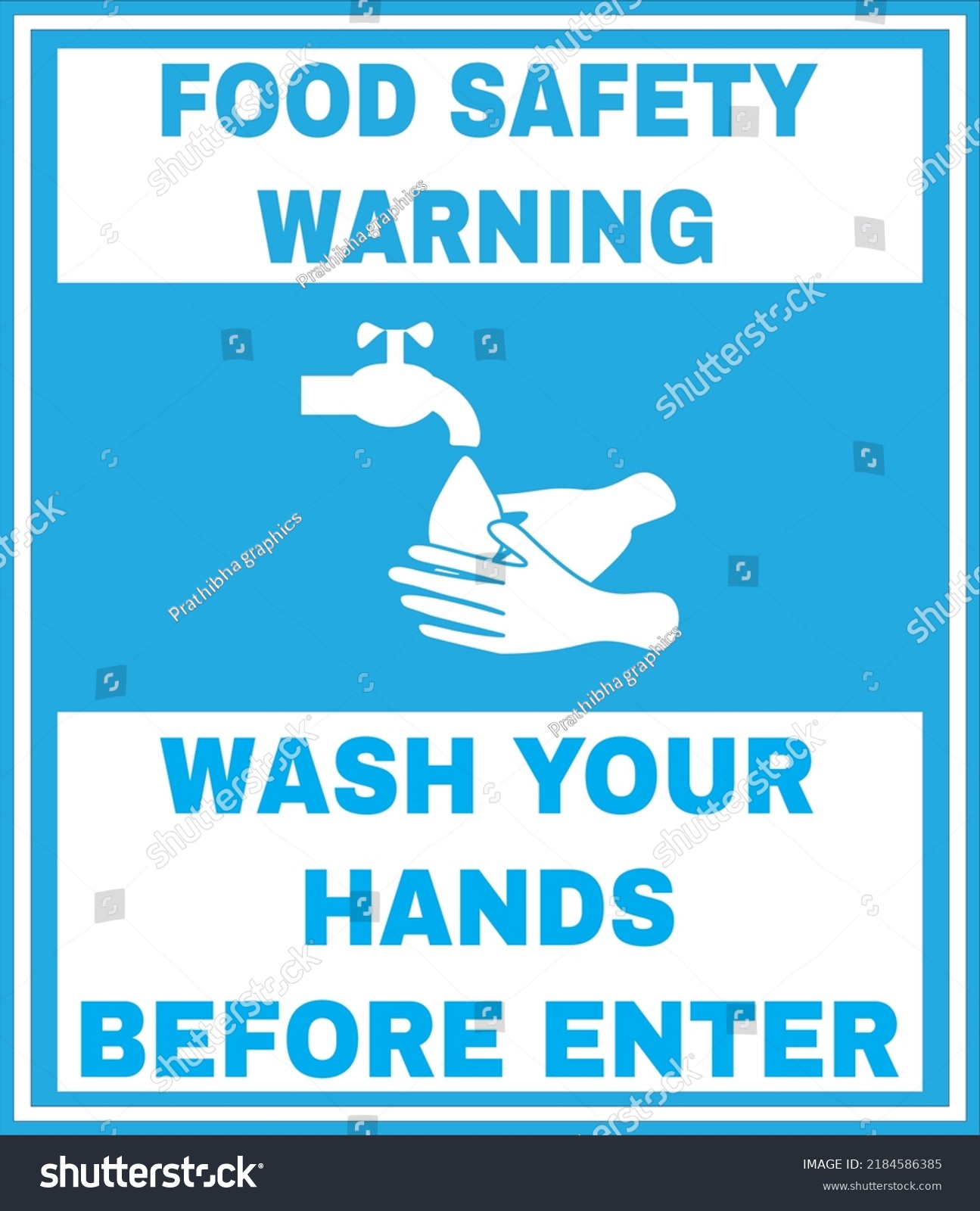 Wash Your Hands Food Safety Warning Stock Vector (Royalty Free ...