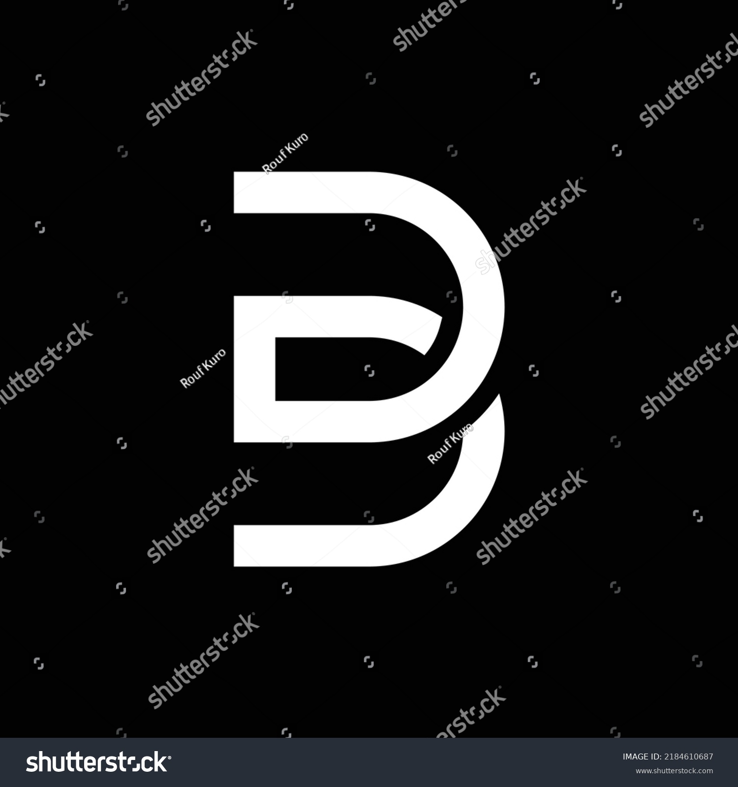 Modern Letter B Overlapping Line Vector Stock Vector (Royalty Free ...