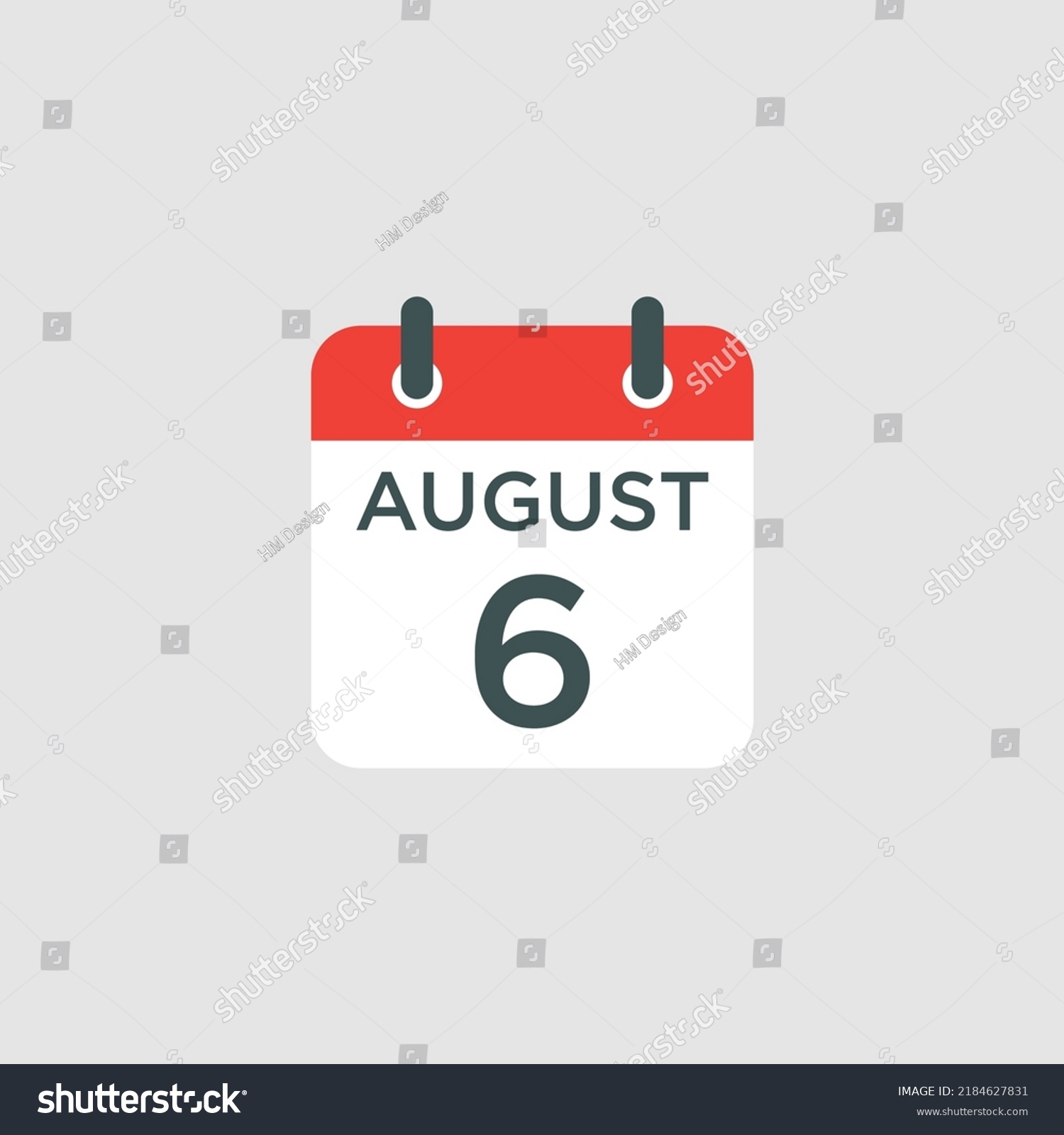 Calendar August 6 Icon Illustration Isolated Stock Vector (royalty Free 