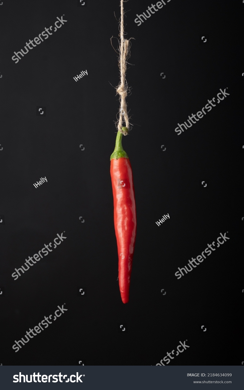 Chili Pepper Hanging On Rope On Stock Photo 2184634099 | Shutterstock