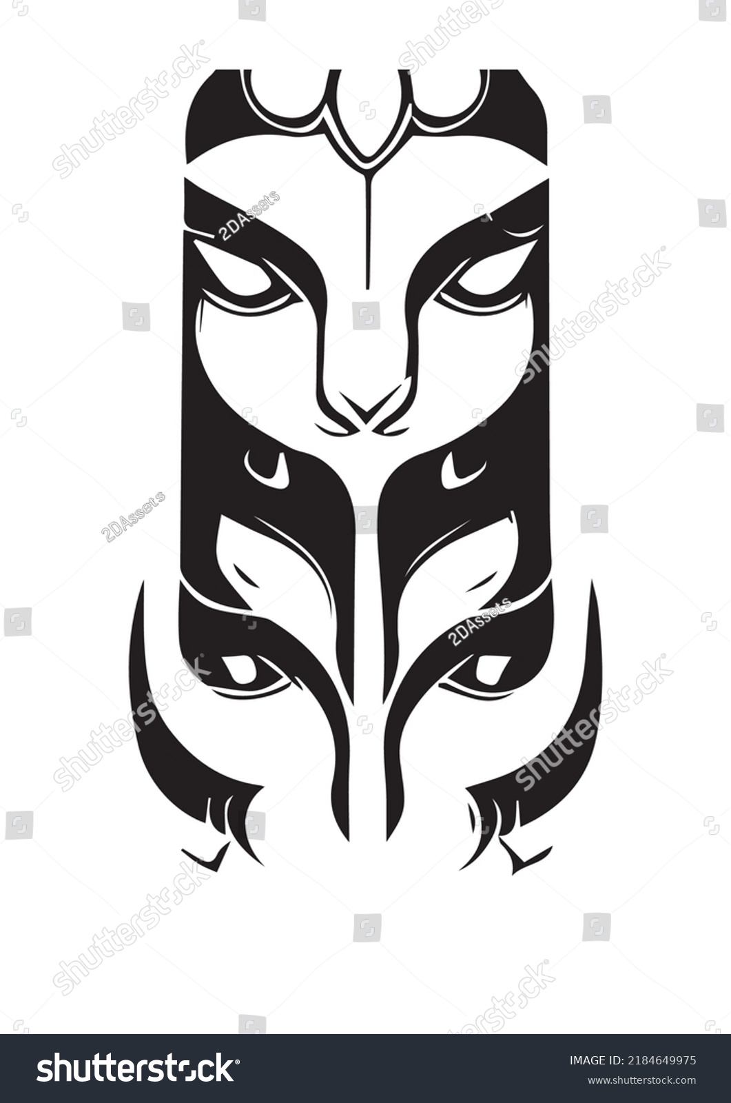 Shiva Hindu Symbol Ink Printing Stock Vector (Royalty Free) 2184649975 ...