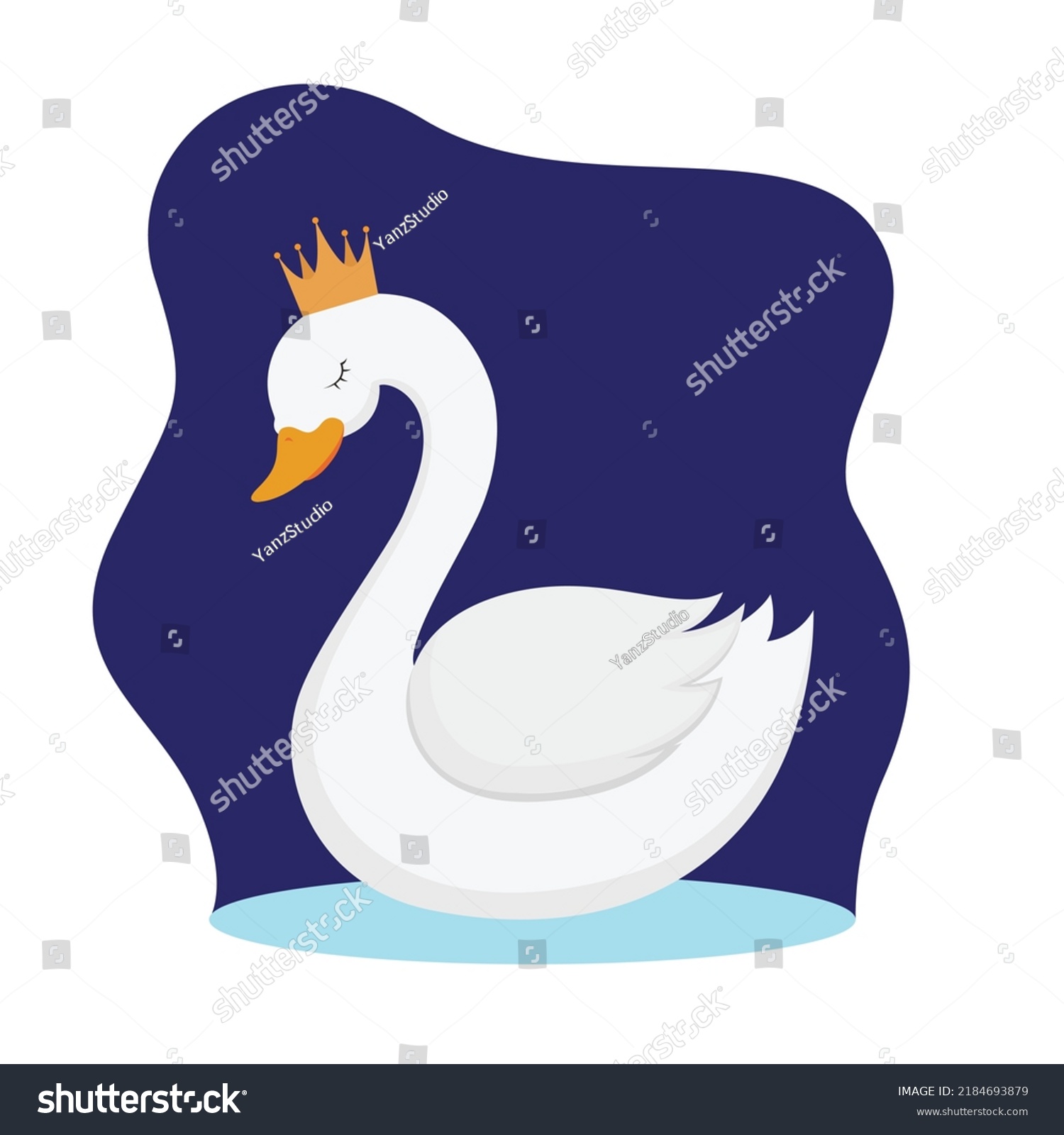 Swan Bird Vector Illustration Swan Cartoon Stock Vector (Royalty Free ...