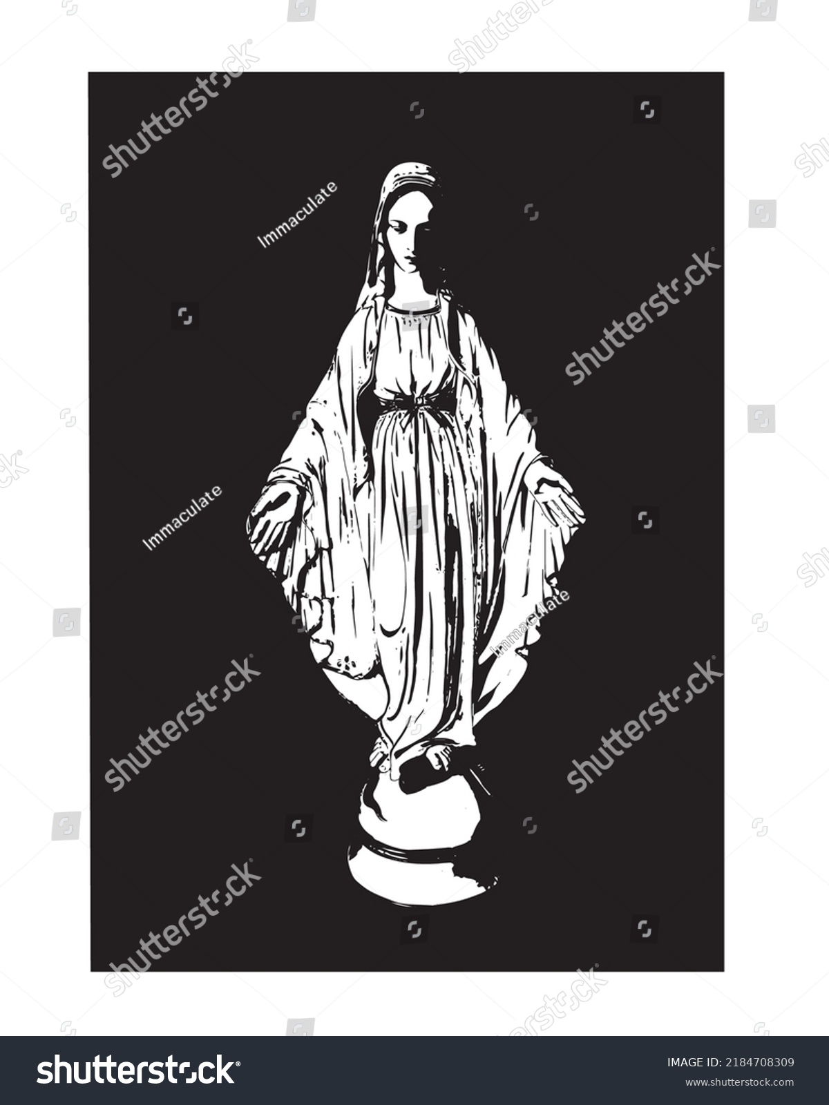 Virgin Mary Illustration Our Lady Grace Stock Vector (Royalty Free ...