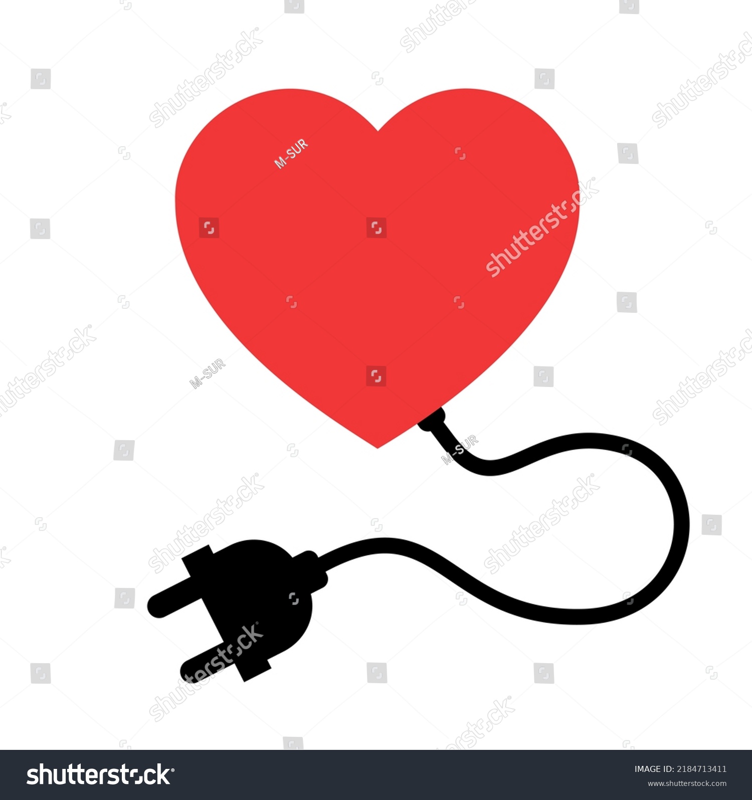 Shut Off Heart Human Organ Unplugged Stock Vector (Royalty Free