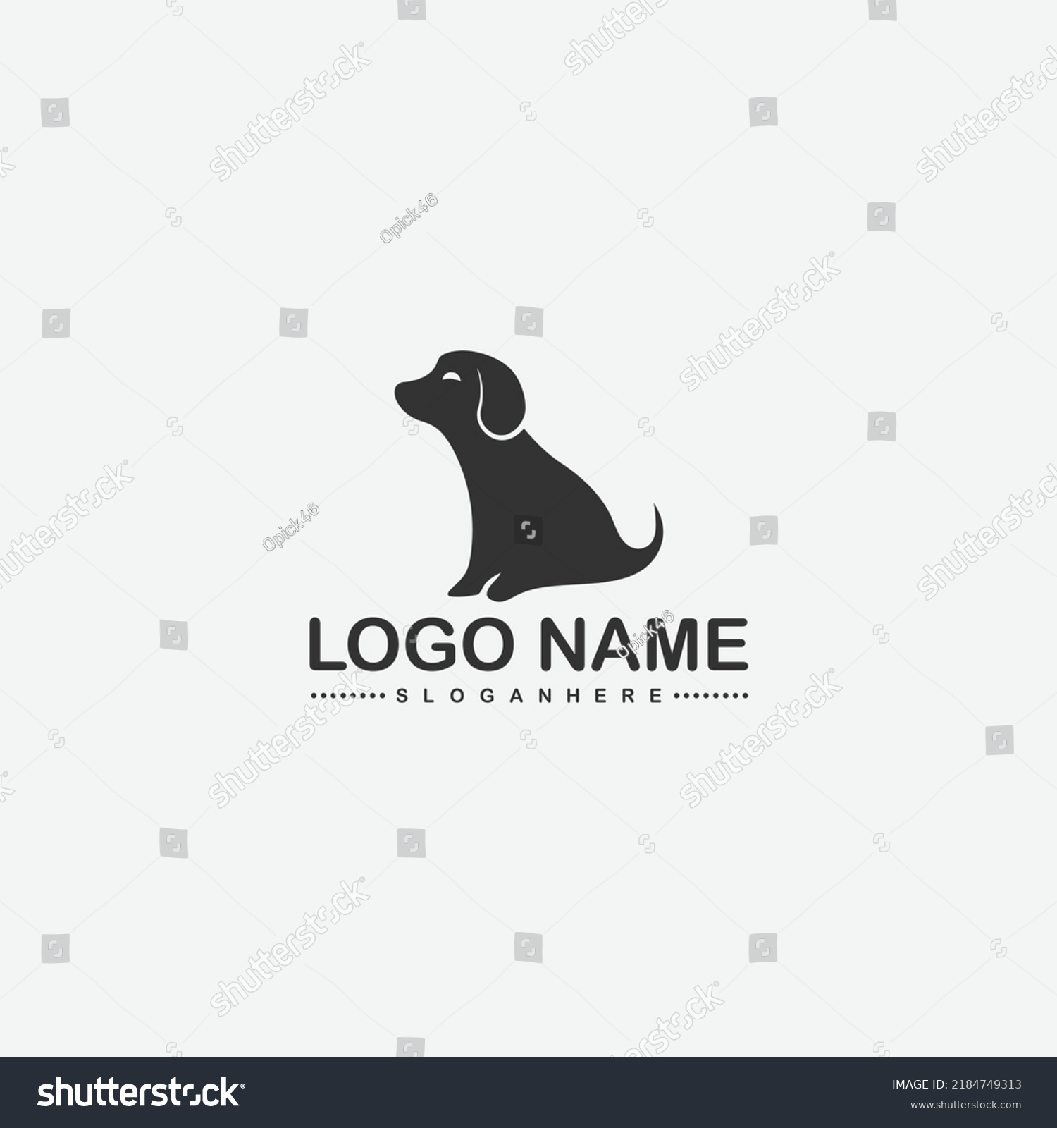 Black Dog Logo Design Template Vector Stock Vector (Royalty Free ...