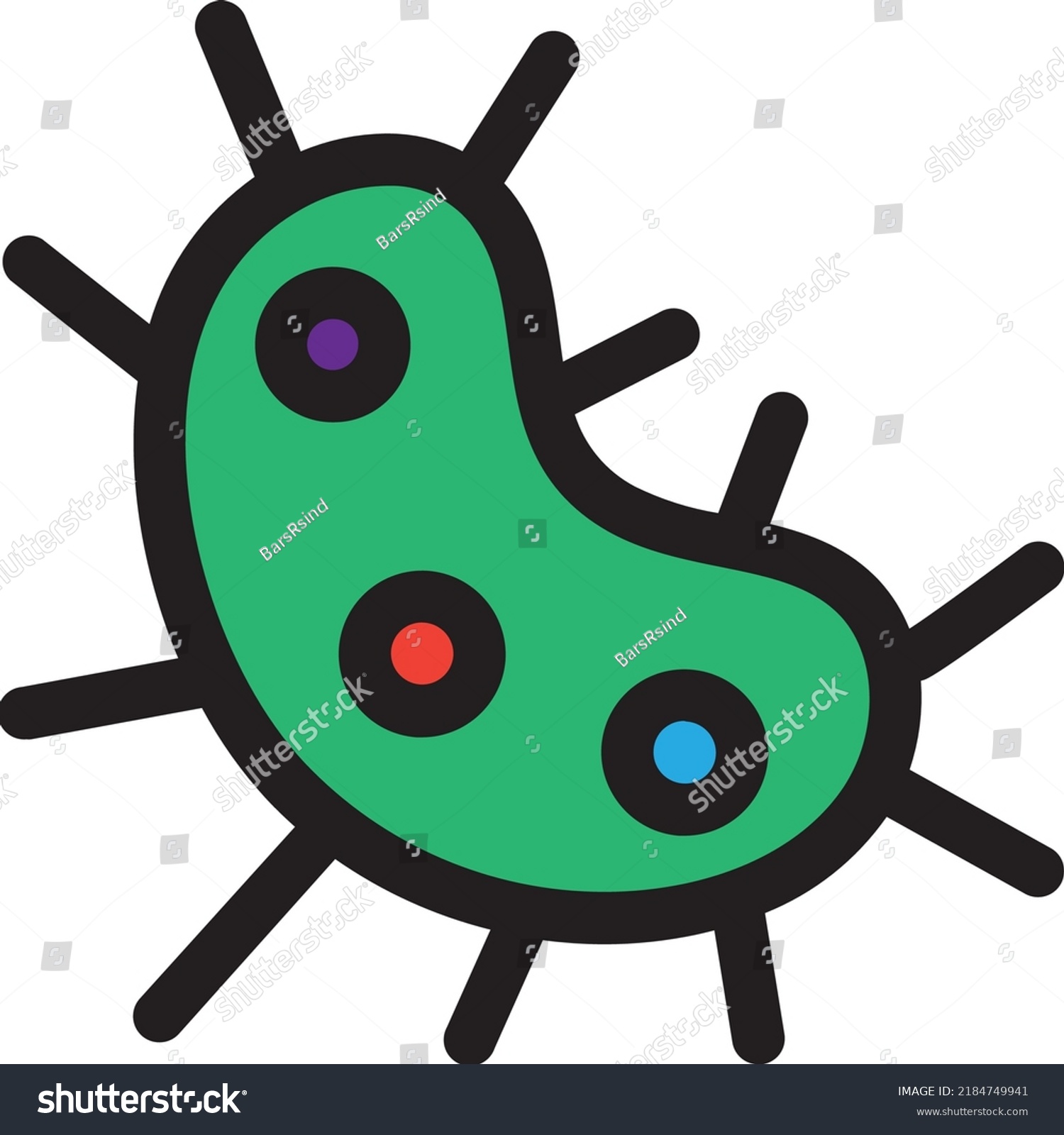 Bacterium Biology Science Researchment Icon Vector Stock Vector ...