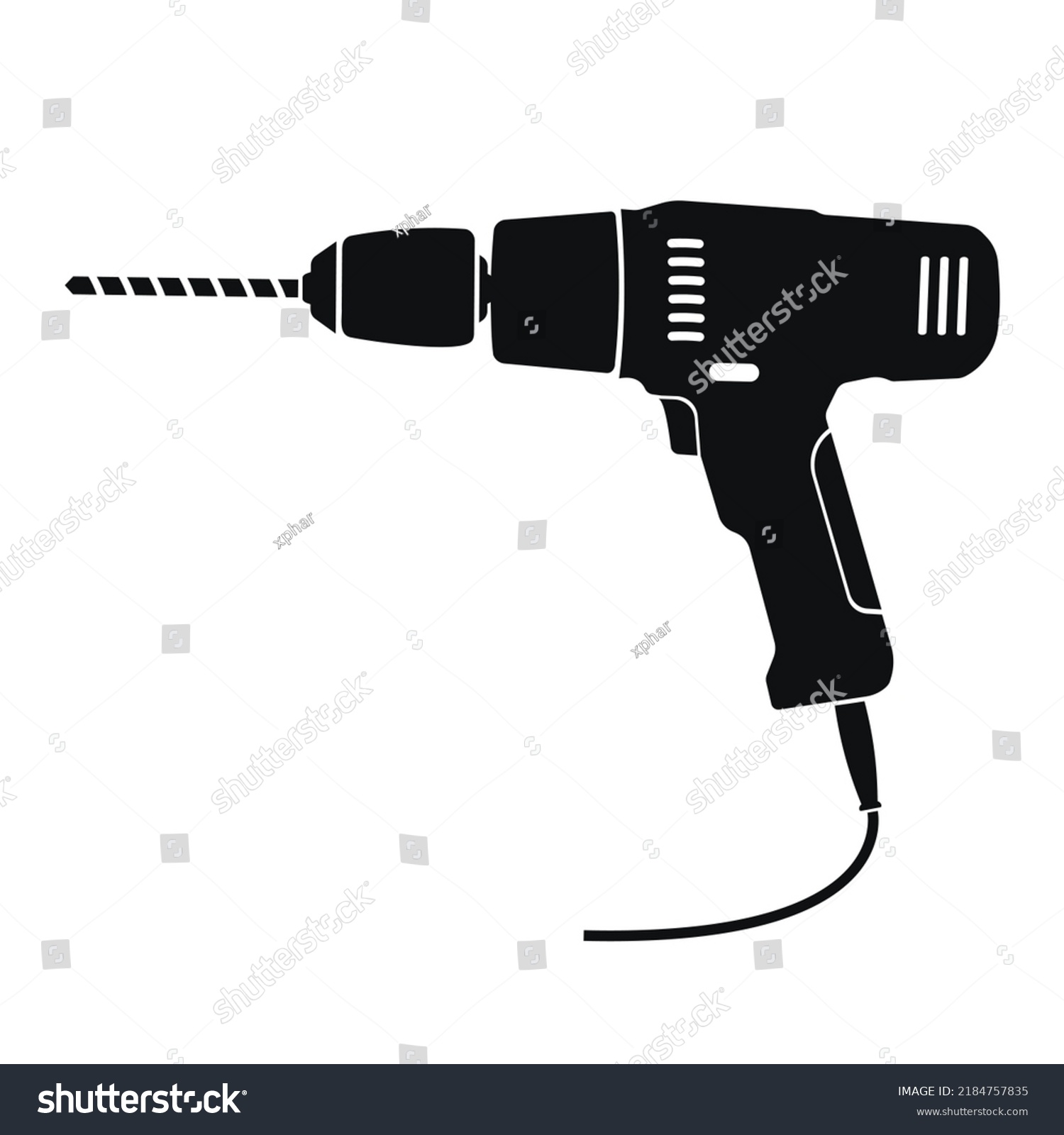 Electric Drill Icon Flat Vector Illustration Stock Vector (Royalty Free ...