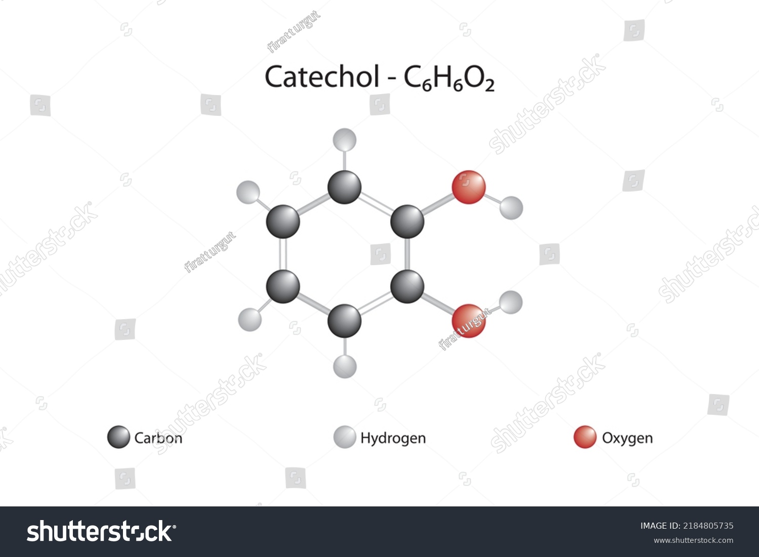 Molecular Formula Chemical Structure Catechol Stock Vector (Royalty ...