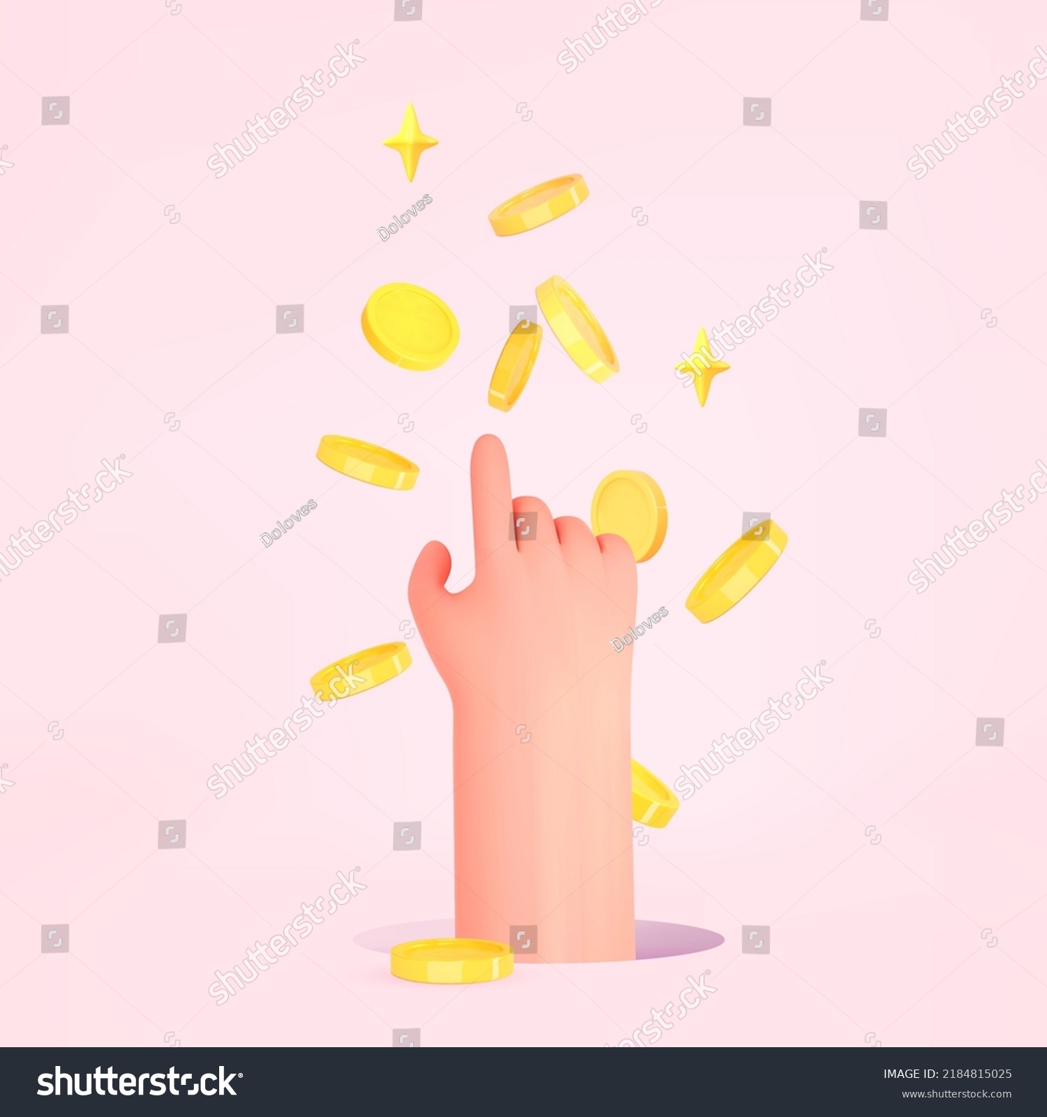 3d Render Money Fly Hand On Stock Vector (Royalty Free) 2184815025 ...