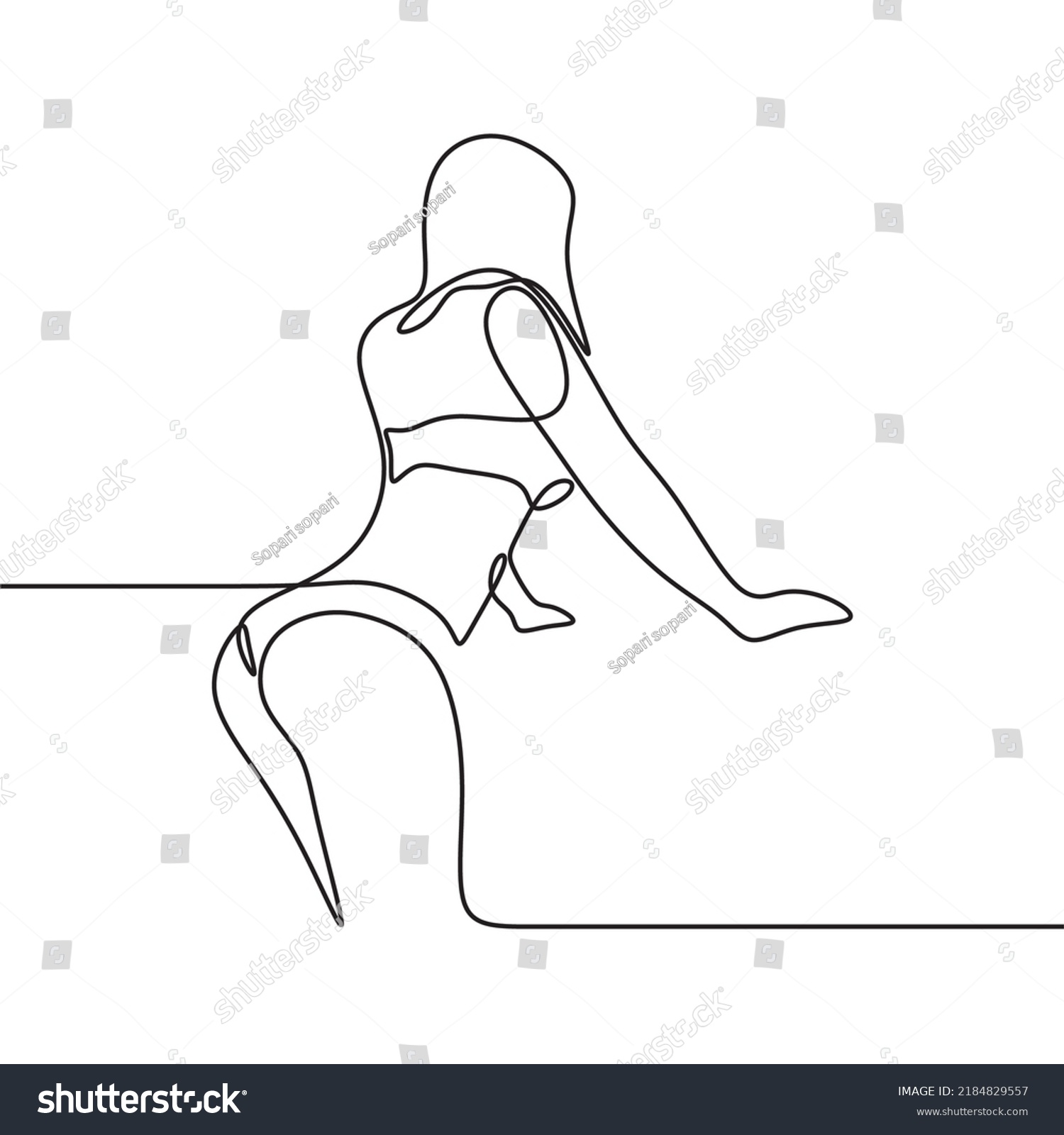 Sexy Female Body Illustration Continuous Drawing Stock Vector Royalty Free 2184829557 5013