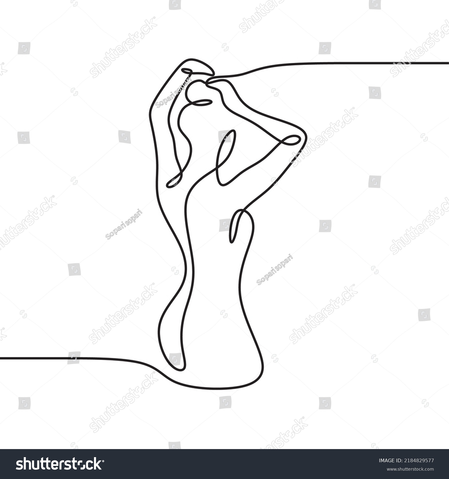 Sexy Female Body Illustration Continuous Drawing Stock Vector Royalty Free 2184829577 1806