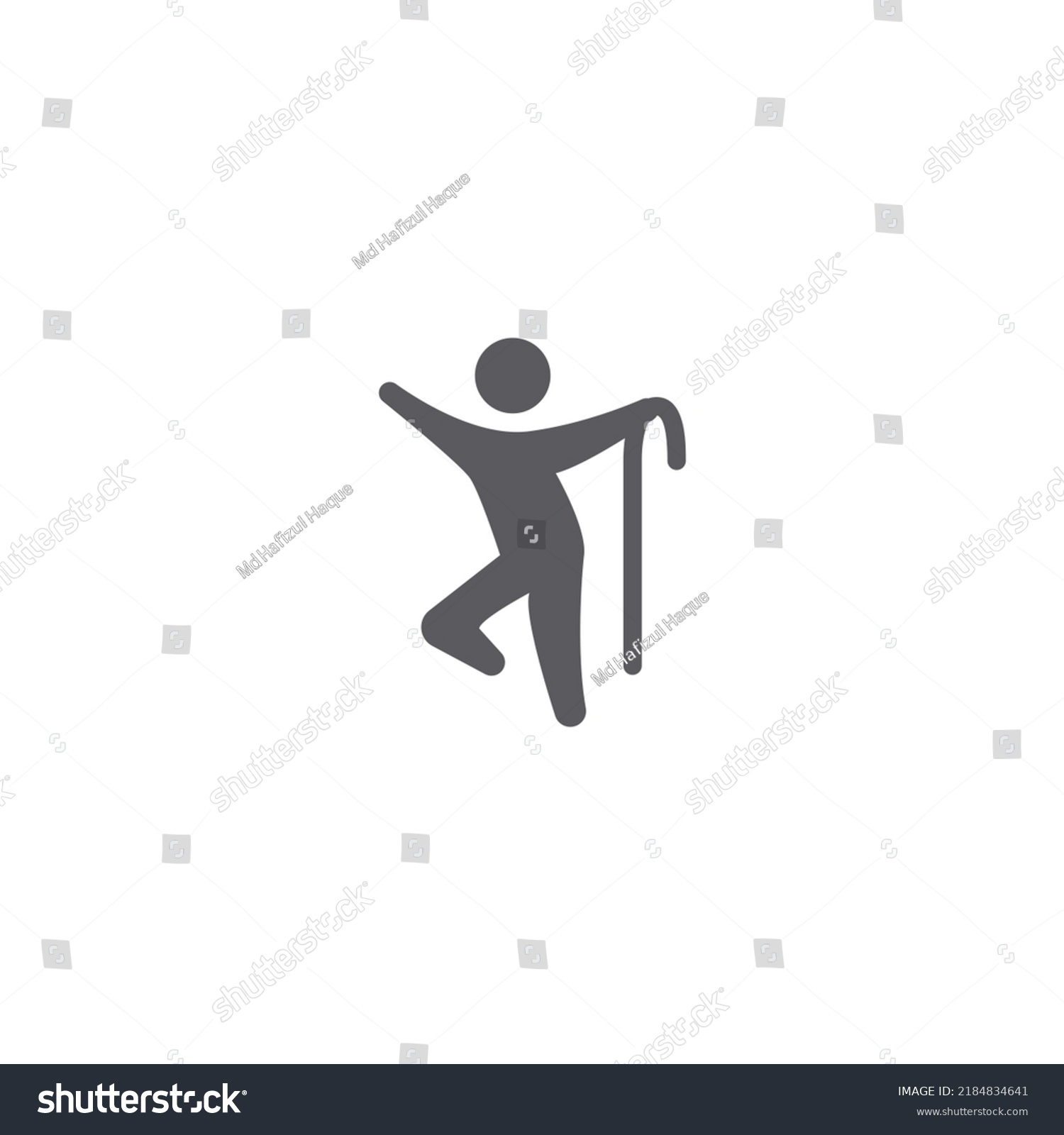 Elderly Dancer Dancing Icon Logo Vector Stock Vector (royalty Free 